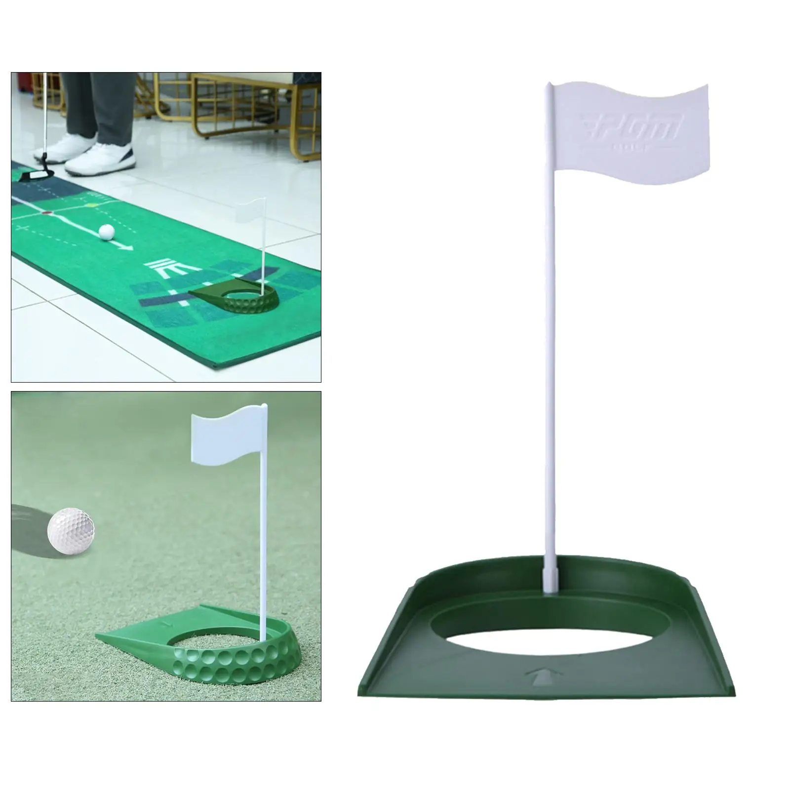 Golf Putter Green Hole Cup Flagpole Hole for Home Yard Indoor Outdoor