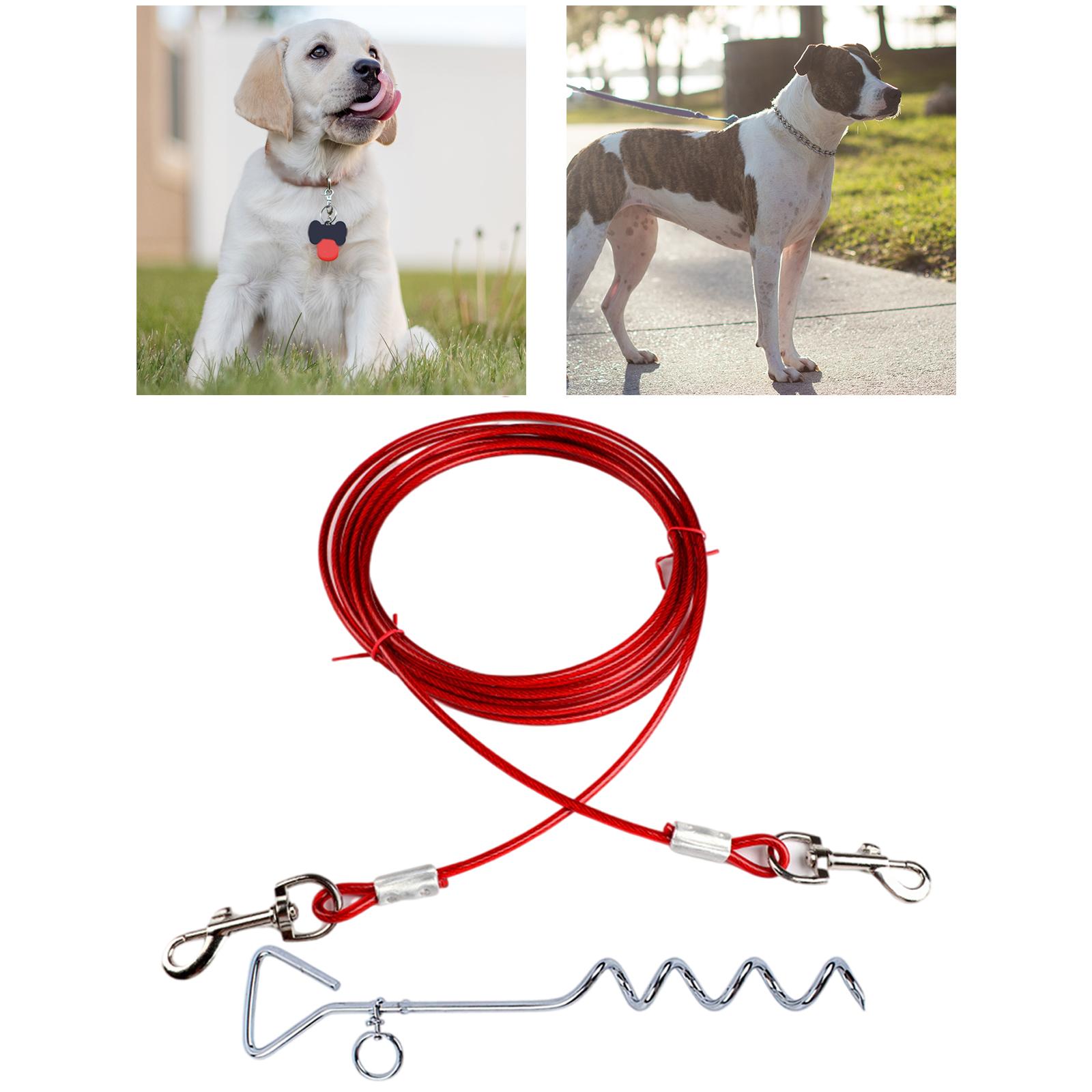 Dog Tie-Out and Stake Dogs Runner Cable Pet Leashes Wire Rope for Outdoor