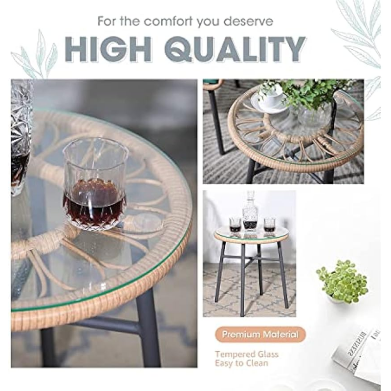 Title 5, SWISH WEAVERS 3 Piece Patio Bistro Set Outdoor ...