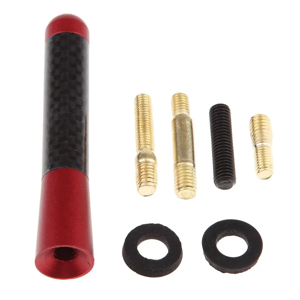 Radio Stubby Fiber Black Aluminum Alloy Screw Antenna Mast 3.1 inch