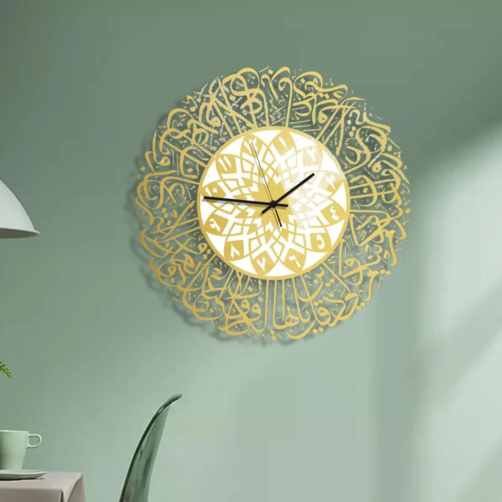 Religious Wall Clock Non Ticking for Room Bedroom