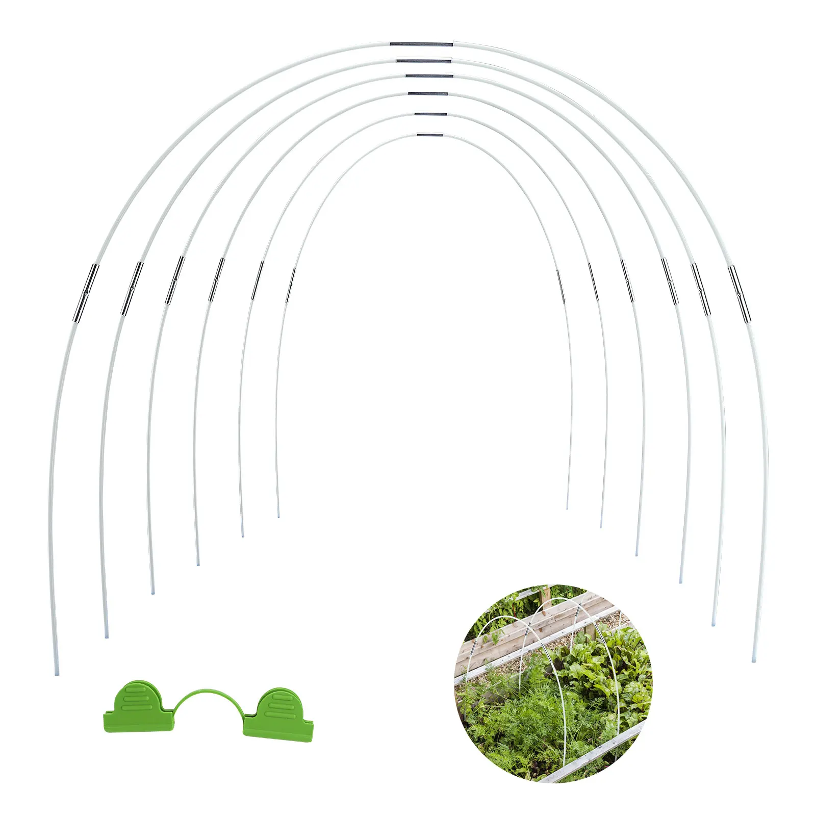 JTWEB 6 Stück Gewächshaus Hoops,Pflanztunnel für Pflanzenabdeckung kunststoffbeschichtete Stahlreifen für Gewächshaus 25x55 cm Garten und Pflanzen 