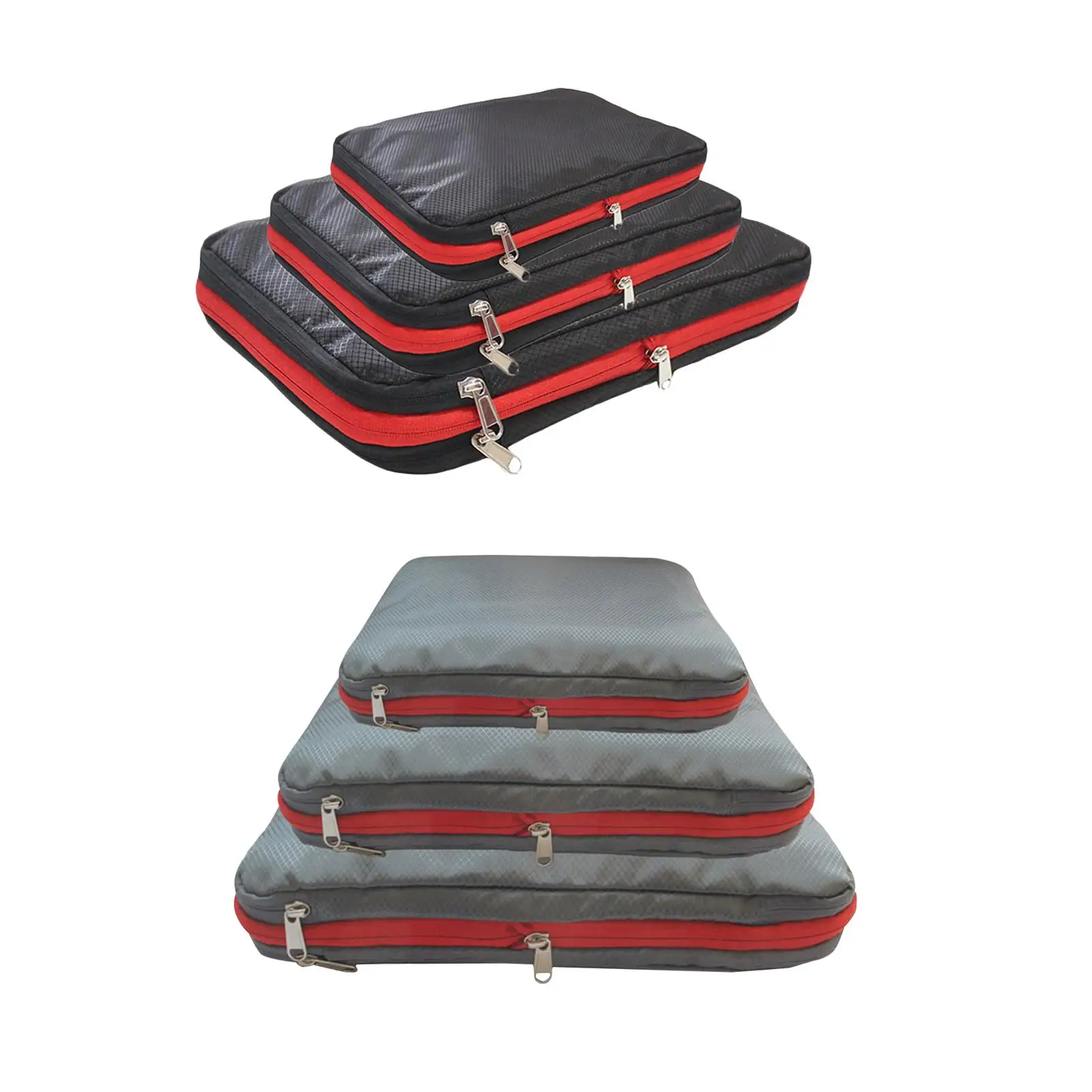 3Pcs Compression Packing Cubes Bag Luggage Packing Organizer Accessories Double Layer Nylon for Travel