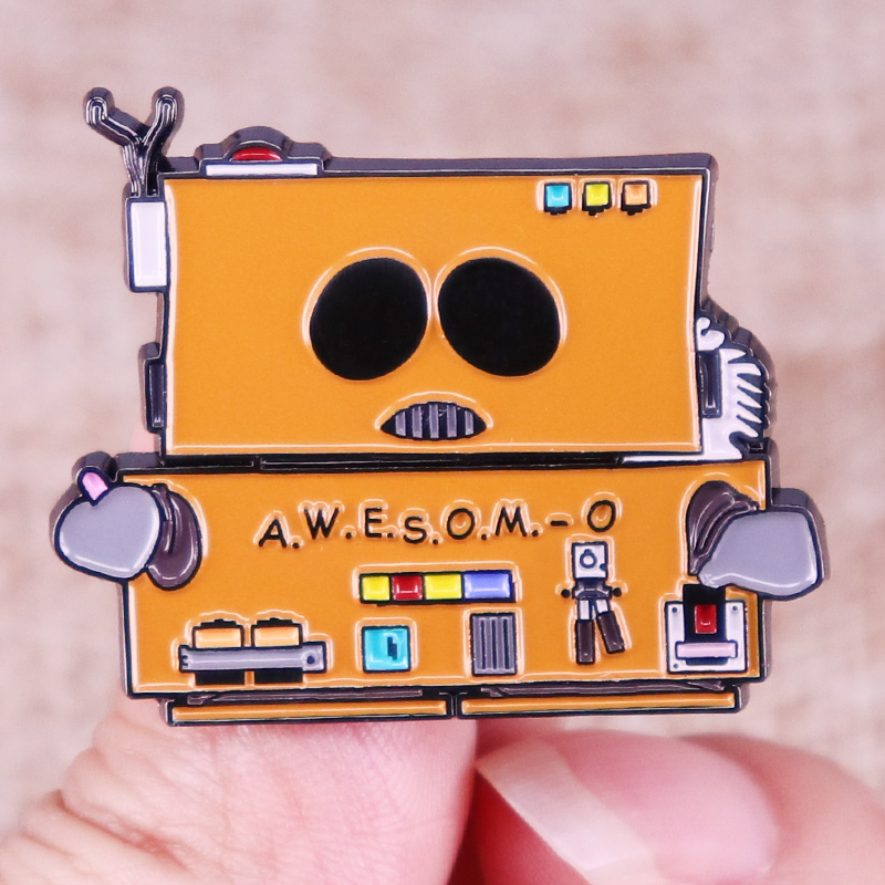 Soutth X Park Charakter Roboter AWESOME O Emaille Pin Abzeichen Brosche Rucksack Dekoration Schmuck – Detail 1