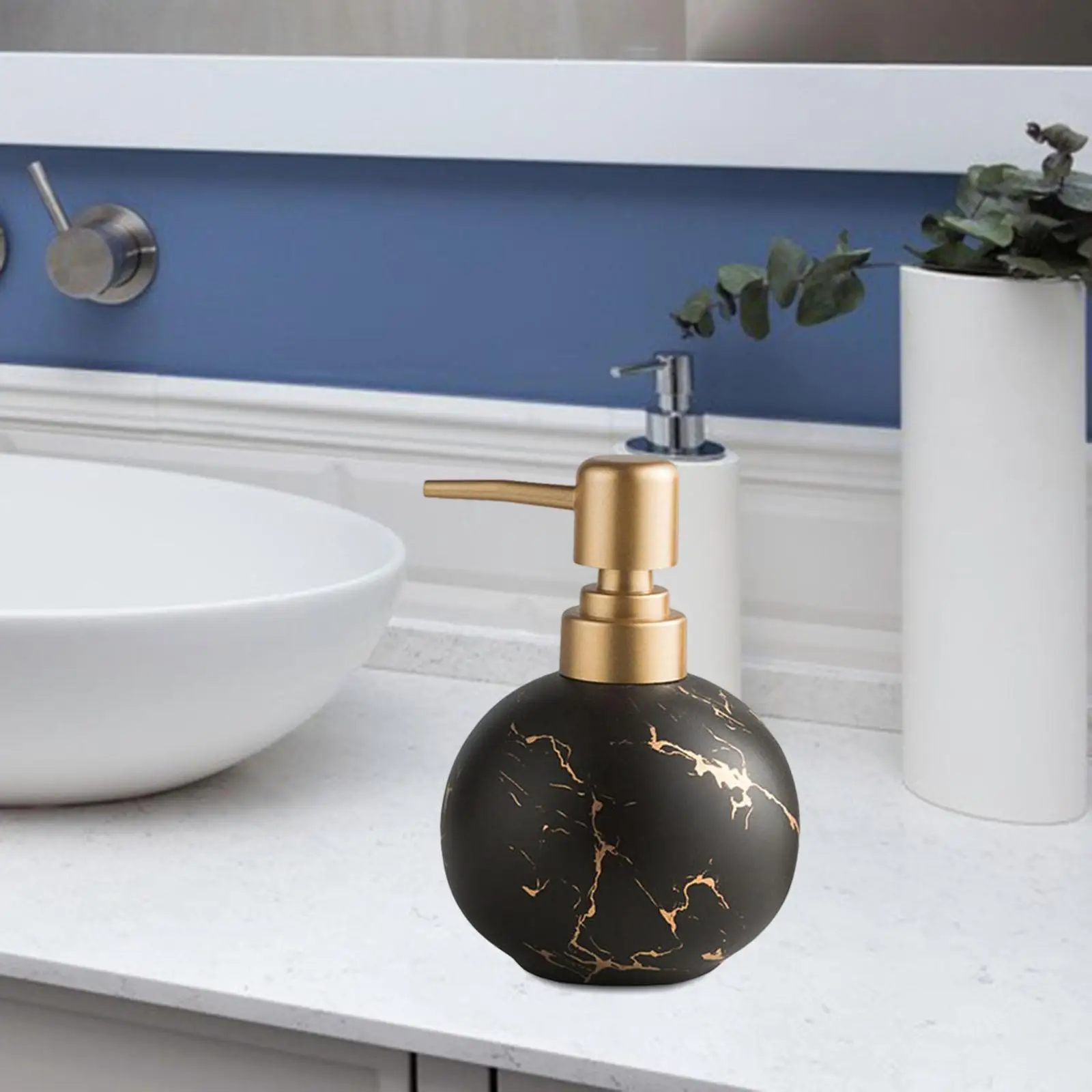 Marble Texture Ball Portable Soap Dispenser Bath Supplies Shampoo Empty Bottle Golden Pressing Head Hand Sanitizer Bottle