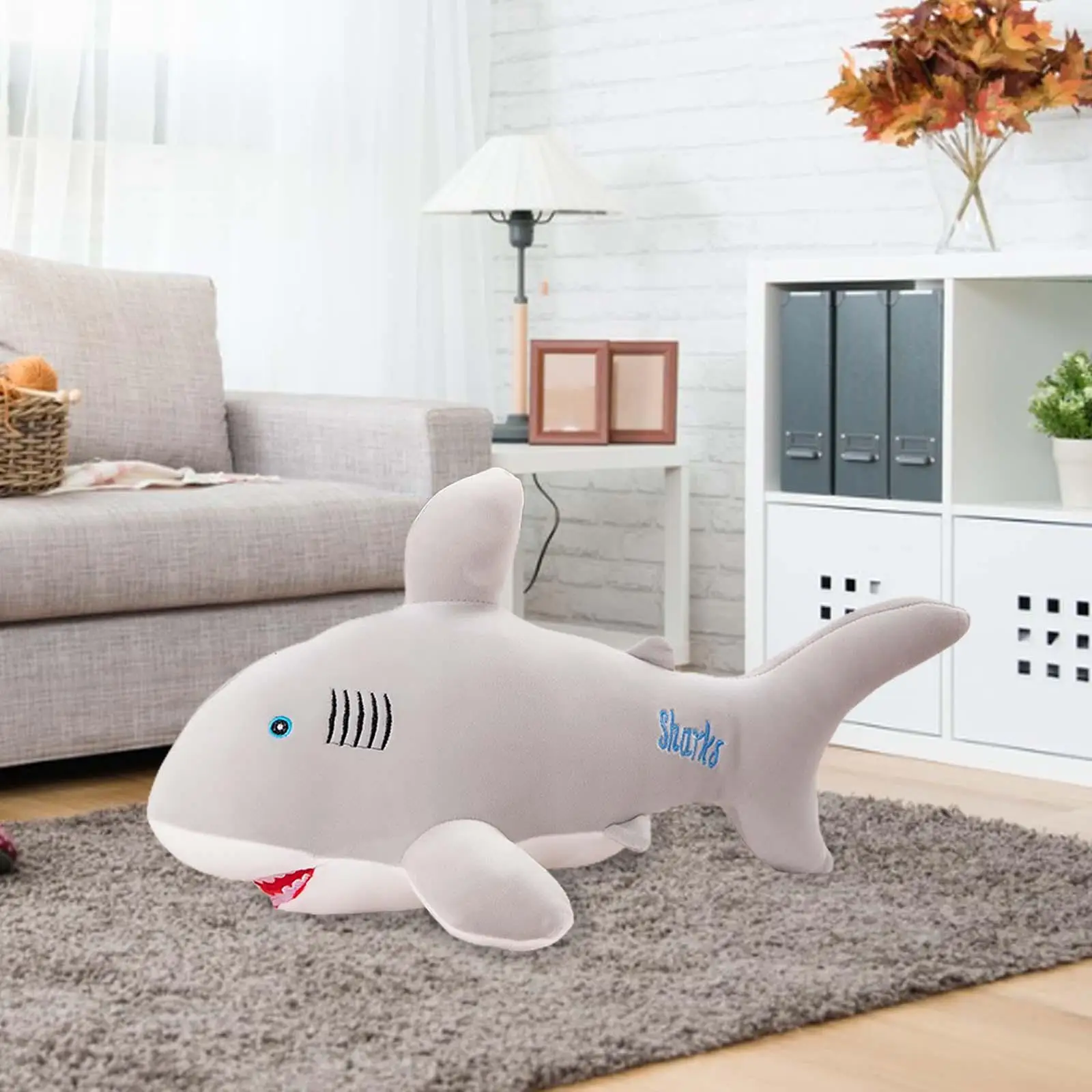 Cute Shark Plush Toys Ornament Sleeping Hugging Pillows for Halloween Sofa