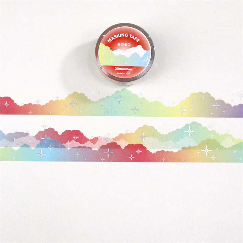 Kawaii stars moon clouds Decorative Adhesive Tape Hot silver Masking Washi Tape Diy Scrapbooking Sticker Label korean Stationery 19 S0718475699ee4c449ca449531754960cF