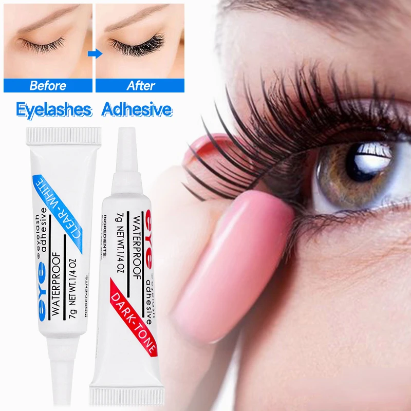 S07194125a9294266b07dc86e7d3cbf23E 2 Colors Black White Professional Eyelashes Glue Waterproof Eye Lash Glue for False Lashes Extension Gel Makeup Tools