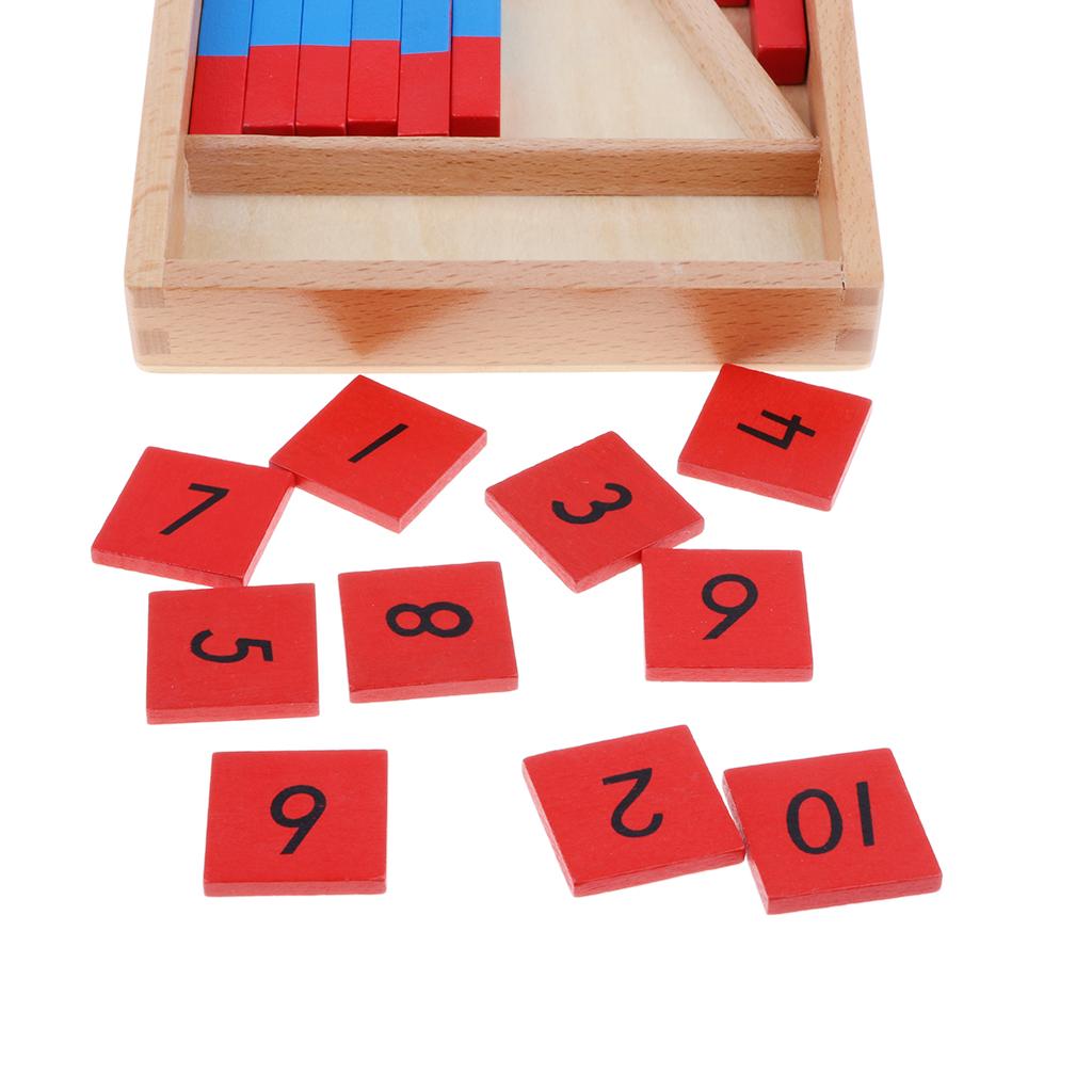 Wooden Montessori Red & Blue Rods Learning & Education Classic Kids Toys