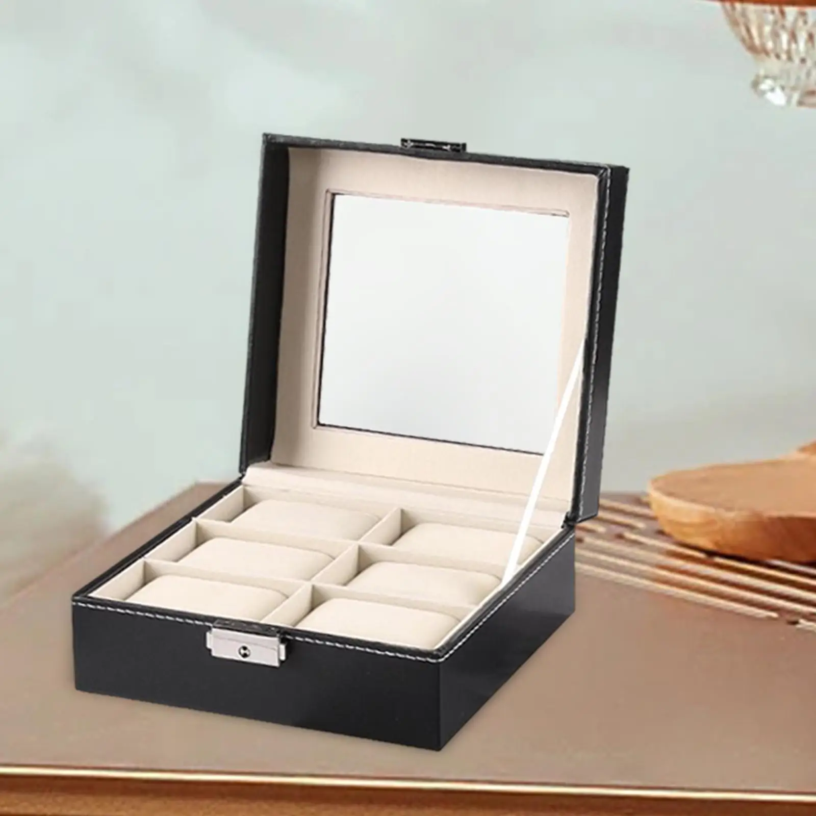 PU Leather Watch Box Showcase Watch Jewelry Display Case Watches Organizer