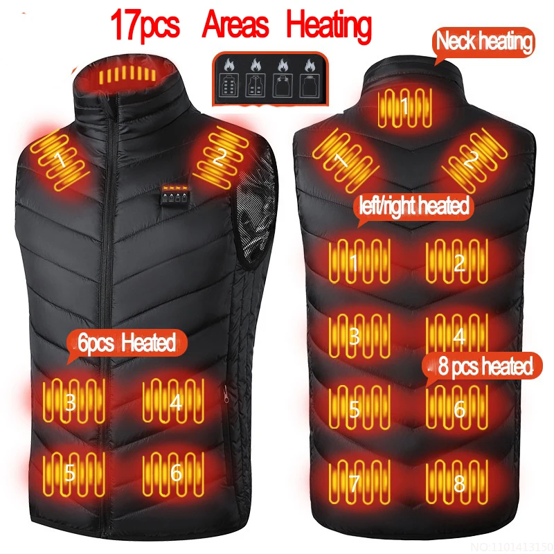 Sleeveless Down Jacket With 17 Heating Zones - M/f -
