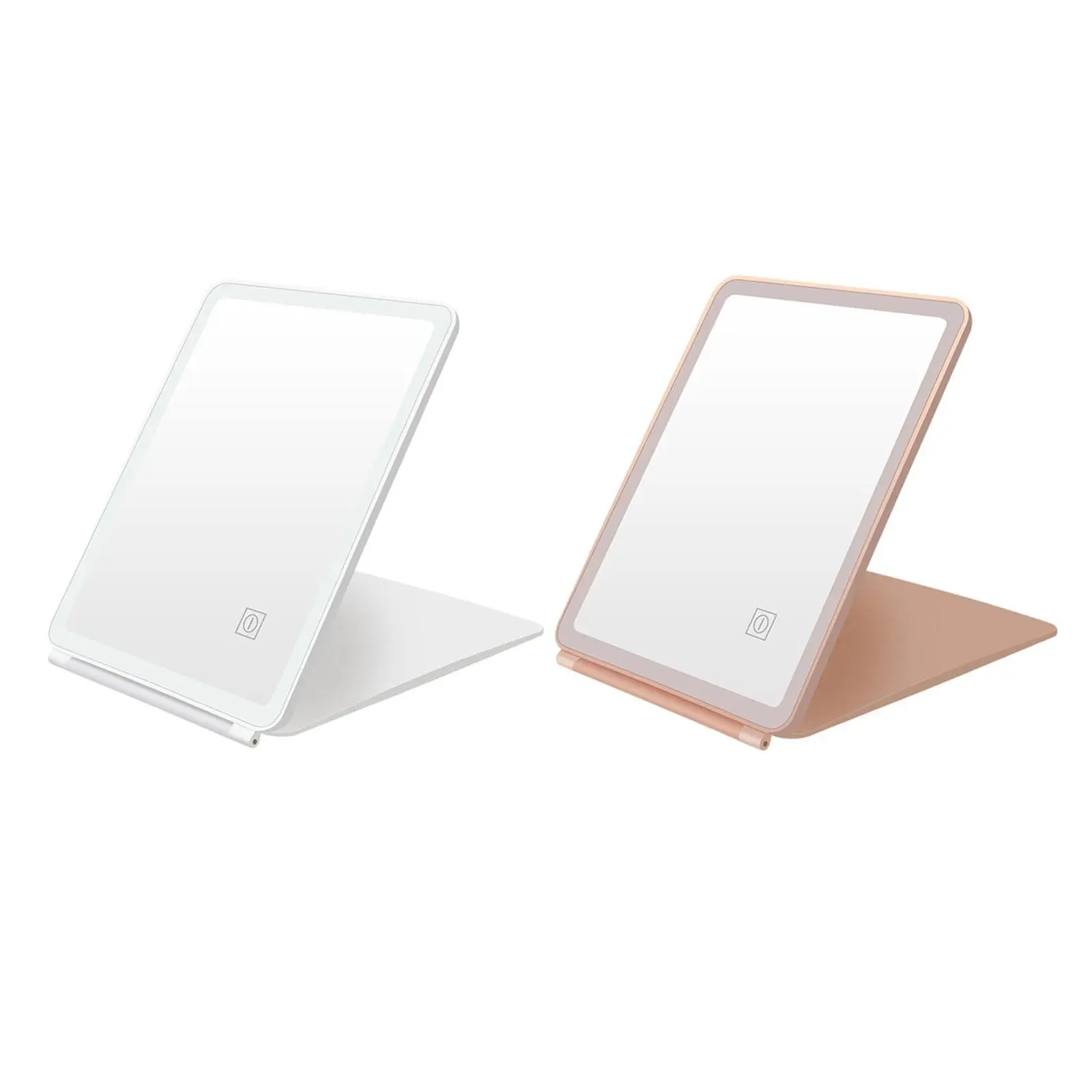 Flip LED Vanity Mirror Portable Touch Switch Dimmable for Makeup Home Beauty