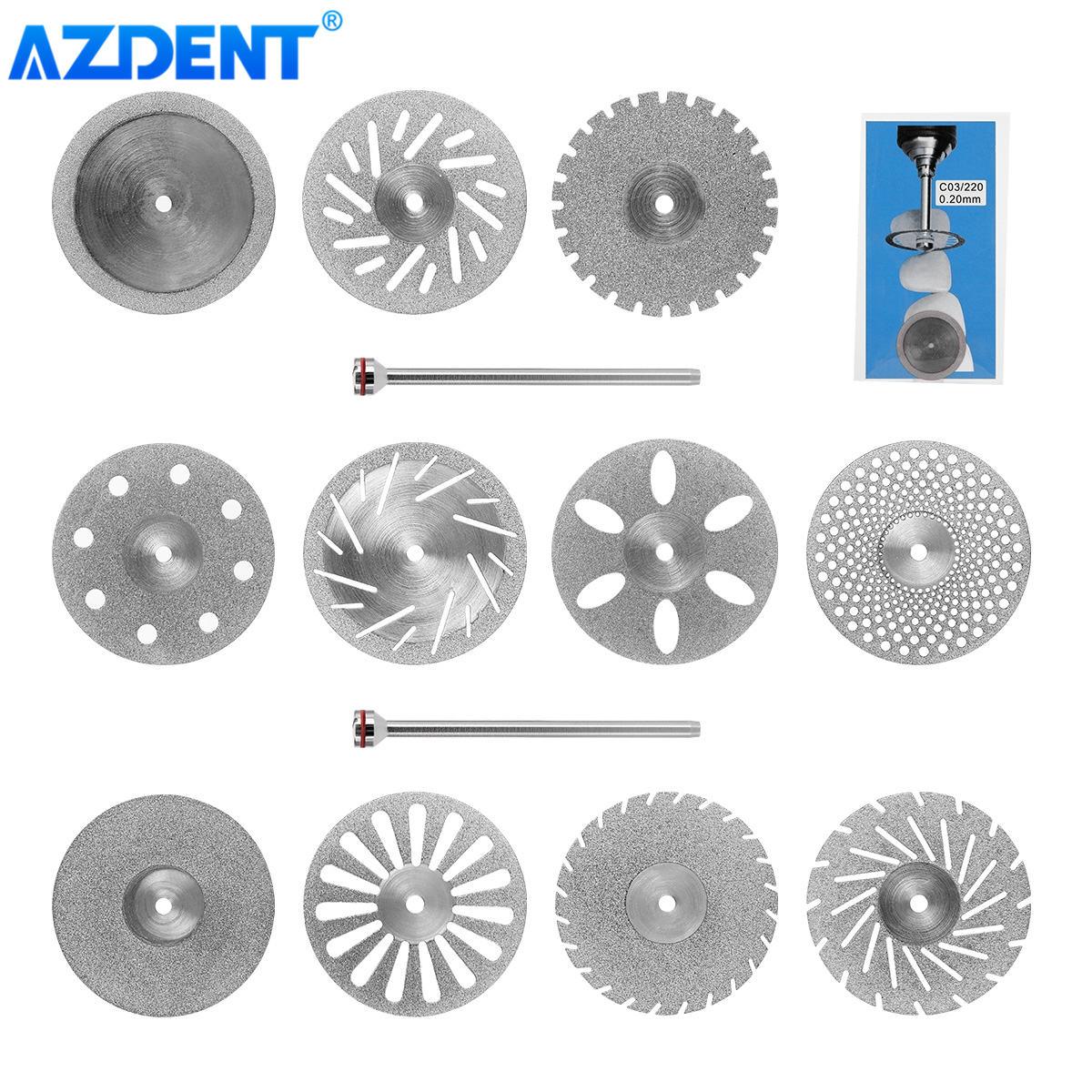 Best of AZDENT 11 Sizes Dental Lab Diamond Disc 0.20mm Ultra-thin Double Side Grit Disk Cutting Tool Dia 22mm Polisher Dentistry Dentist Reviews & Tips