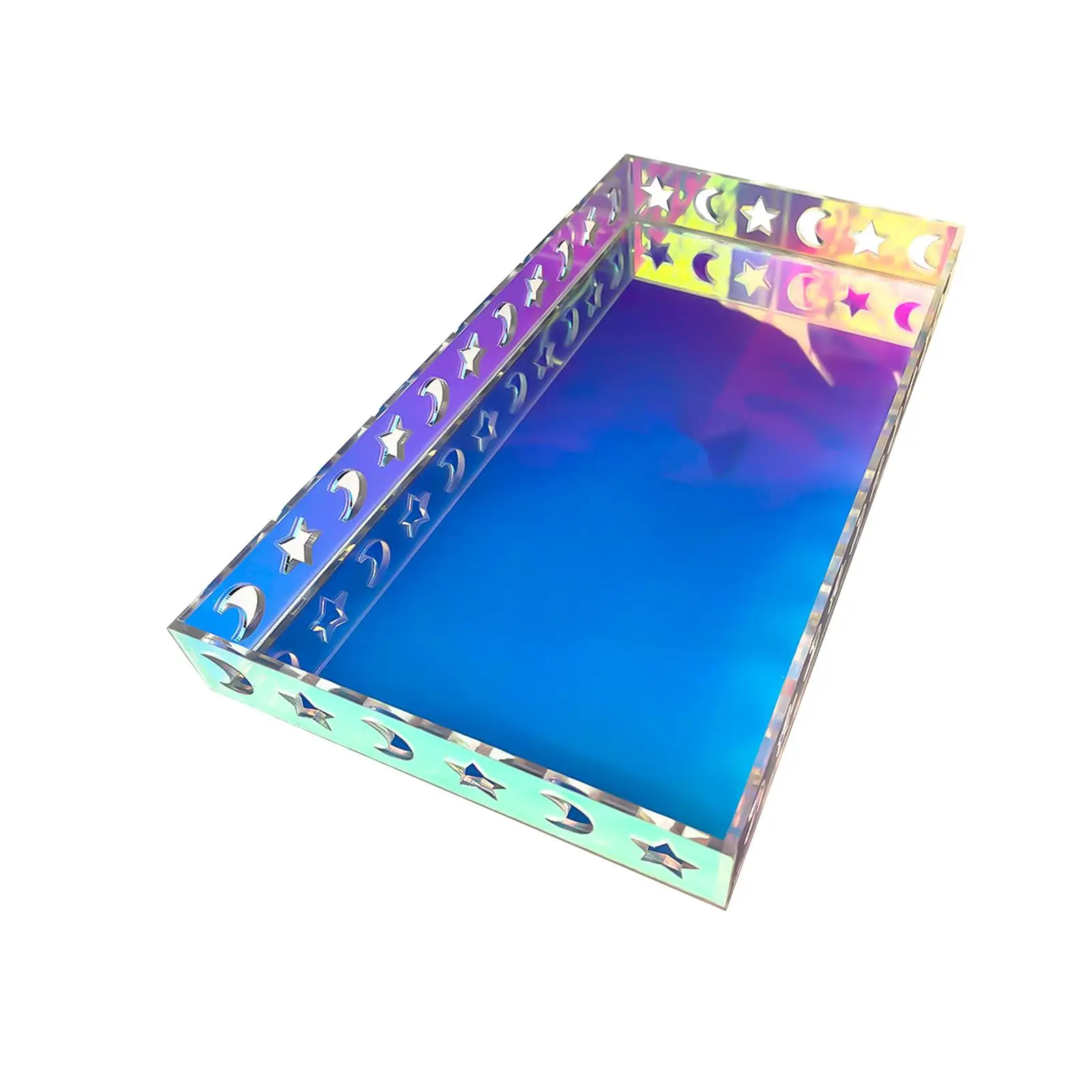 Iridescent Acrylic Bathroom Tray Makeup Organizer for Countertop Home Decor