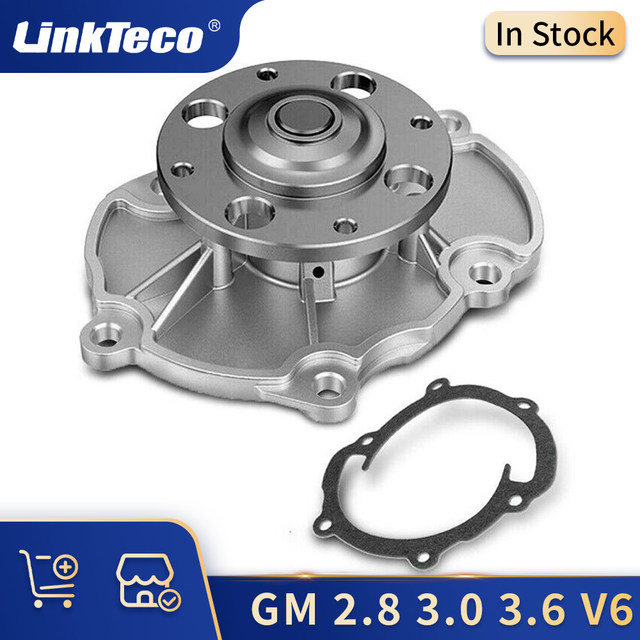 AW5103 Water Pump With Gasket - Compatible With Buick, Cadillac, GMC, Chevrolet, Pontiac, Saab 2.8L 3.0L 3.6L V6, Replaces OE 1740178811