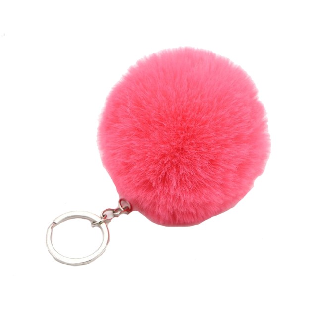 ATSlowTimes Large Fluffy Puffs Ball Bag Charm Pompom Keychain