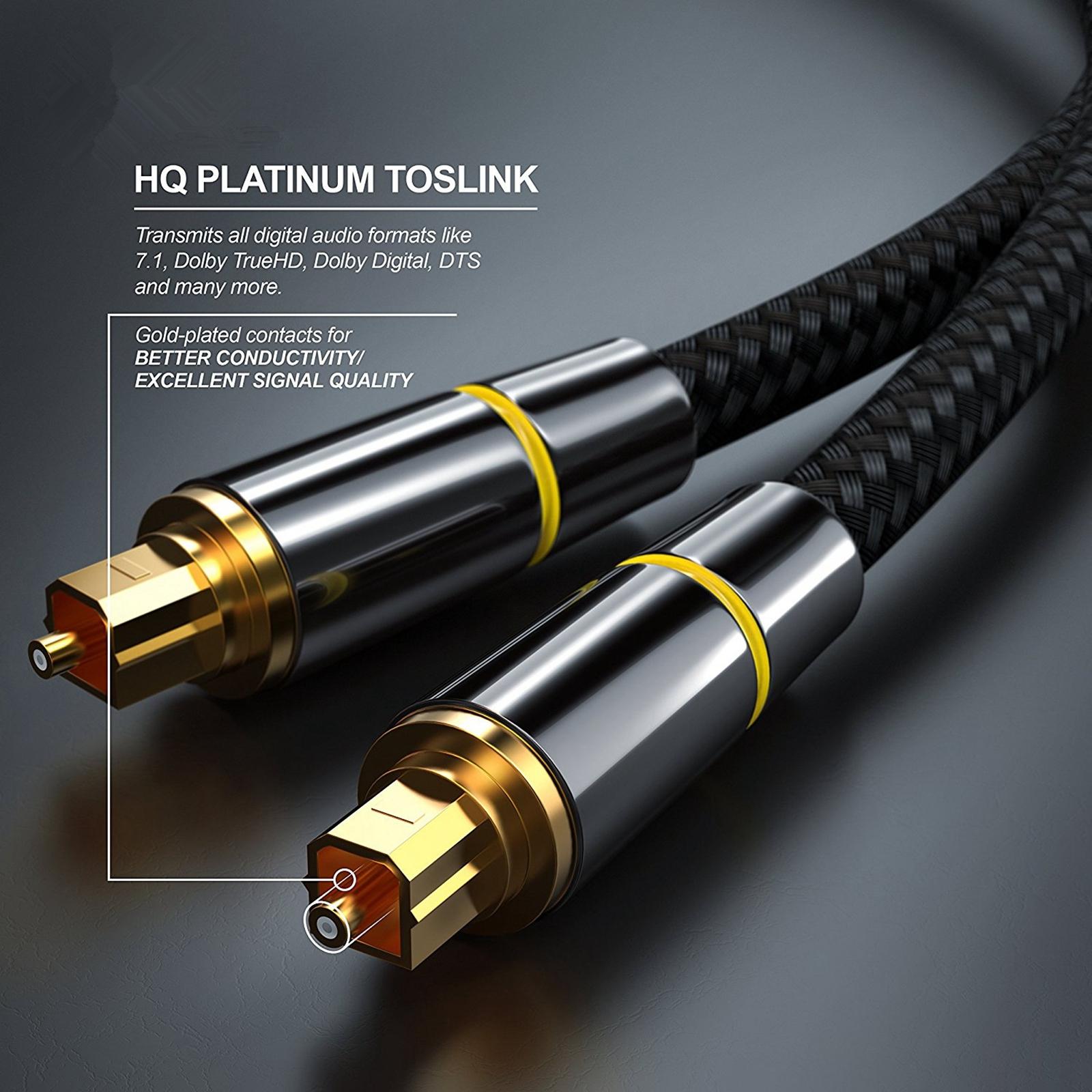 Digital Optical Audio Cable Male to Male SPDIF Wire for Soundbar Amplifiers Multimedia Entertainment Systems Game Consoles TV