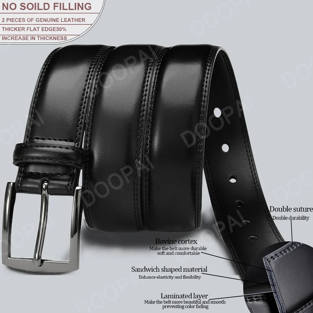 2023 neue Männer Gürtel Hohe Qualität Echtes Leder LANGE Große Pin Schnalle Metall Automatische Schnalle Männlich Gürtel Strap Männlich – Detail 8