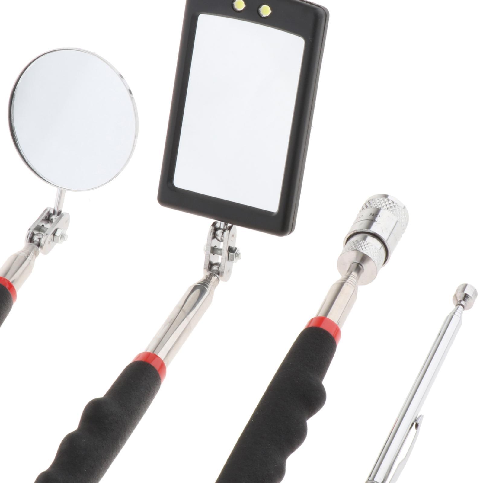 Magnetic Telescoping Pick-Up Tool Kit with Pick up Rod Telescopic Fits for Car Maintenance - 4 Pieces 