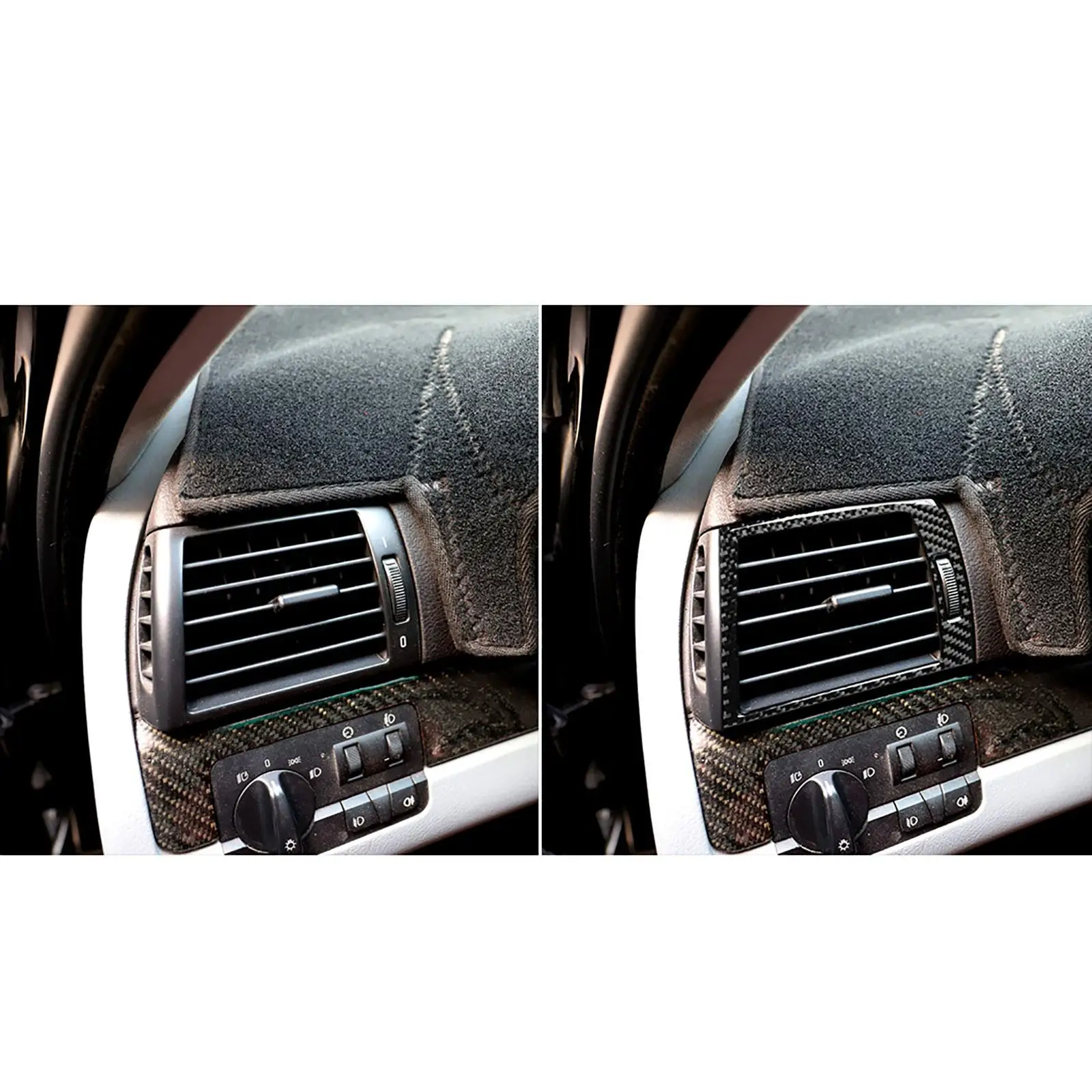 2x Auto Dashboard Air Vent trim cover Molding Panel Stickers Dustproof Soft for   E46 1998-2005 Direct Replaces