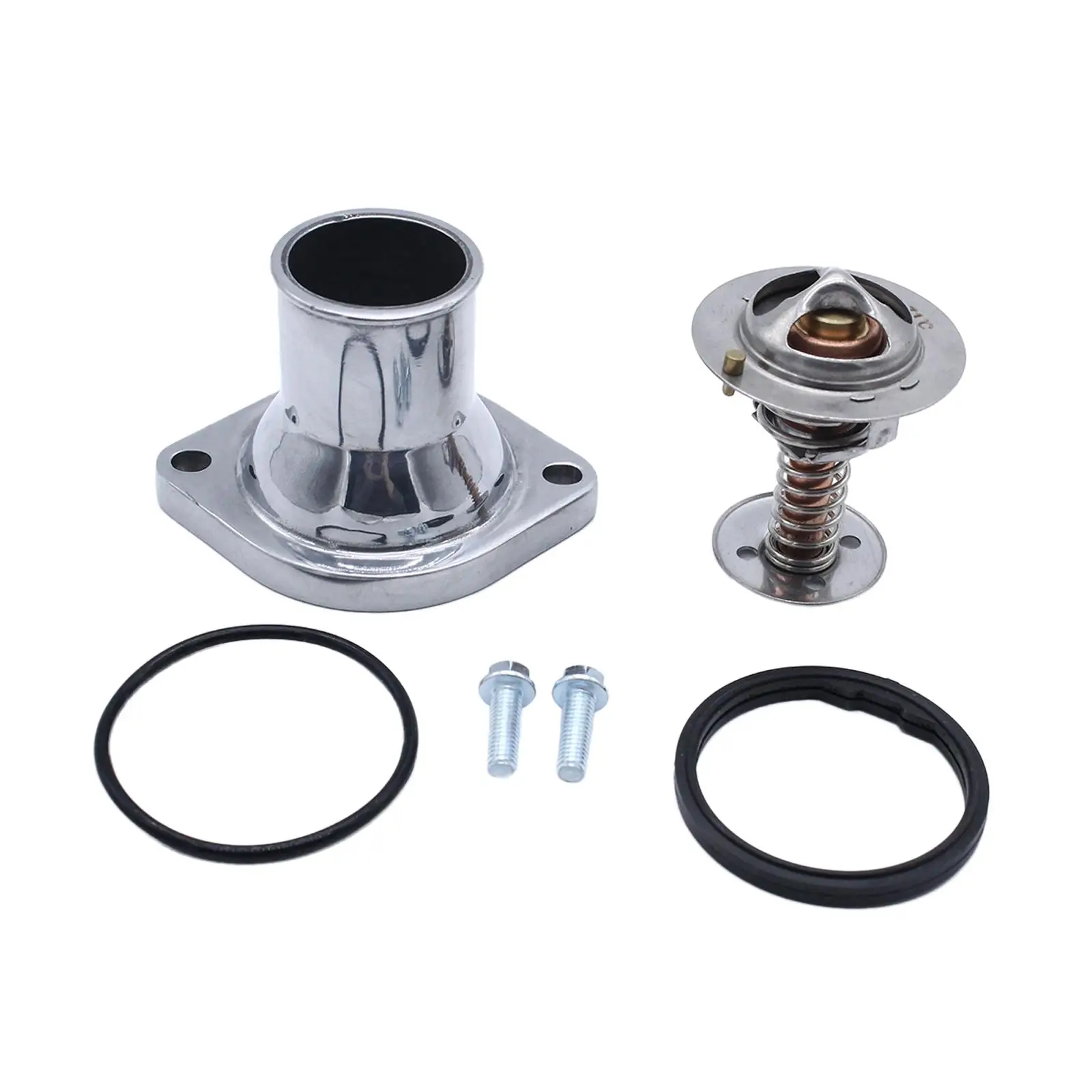 Water Neck & Thermostat Kit W/ Bolts O-Rings LS Chrome Engine Thermostat Housings for Chevy Components Engine Cooling