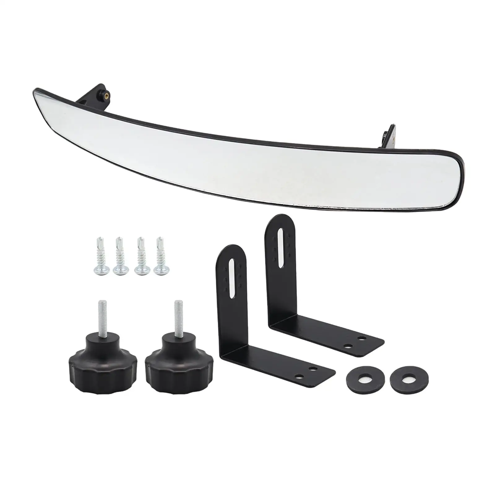 Black Golf Cart Rear View Mirror Accessory Spare Parts Clear Image Replaces 180 Degree Panoramic Rear View Mirror for Ezgo