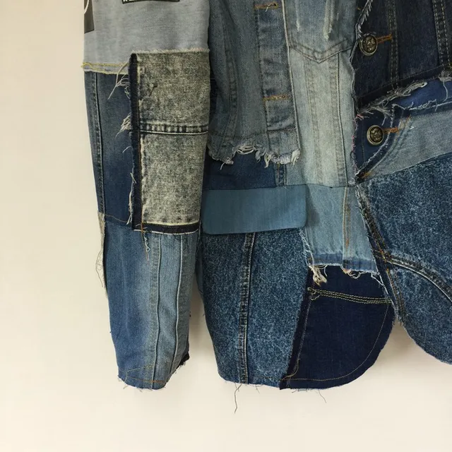 VICTIMS store - VISORI STUDIO RECYCLED DENIM PATCHWORK JACKET men clothing  online - mens fashion and trends