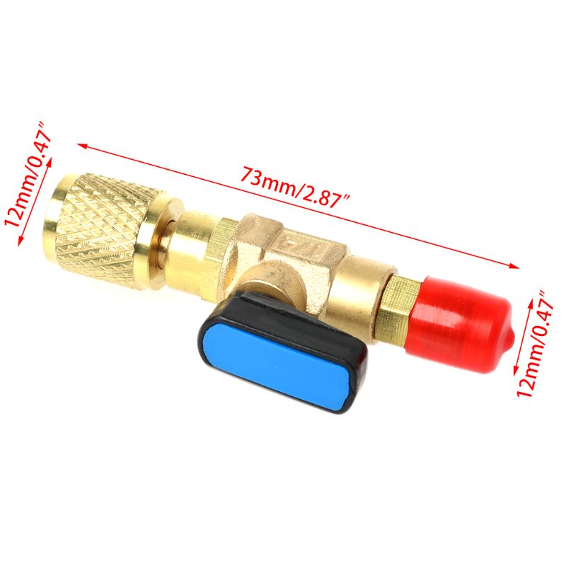 R22 Kältemittel 1/4 "Stecker Auf 1/4" Female AC Lade Schläuche Gerade Ball Ventile – Detail 6