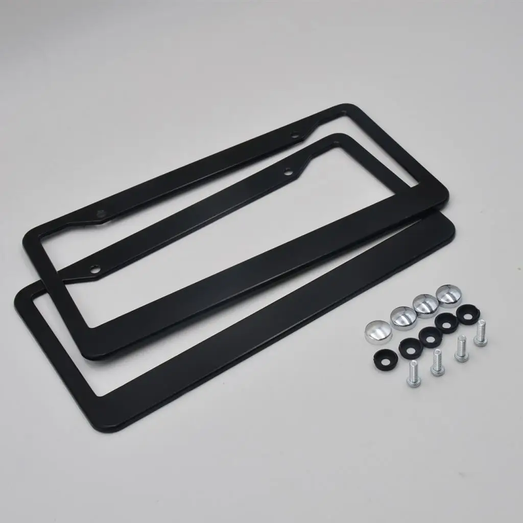 2x Aluminum Universal Auto Truck License Plate Frame Tag Protector Cover Holder Car License Plate Frame USA and Canada American