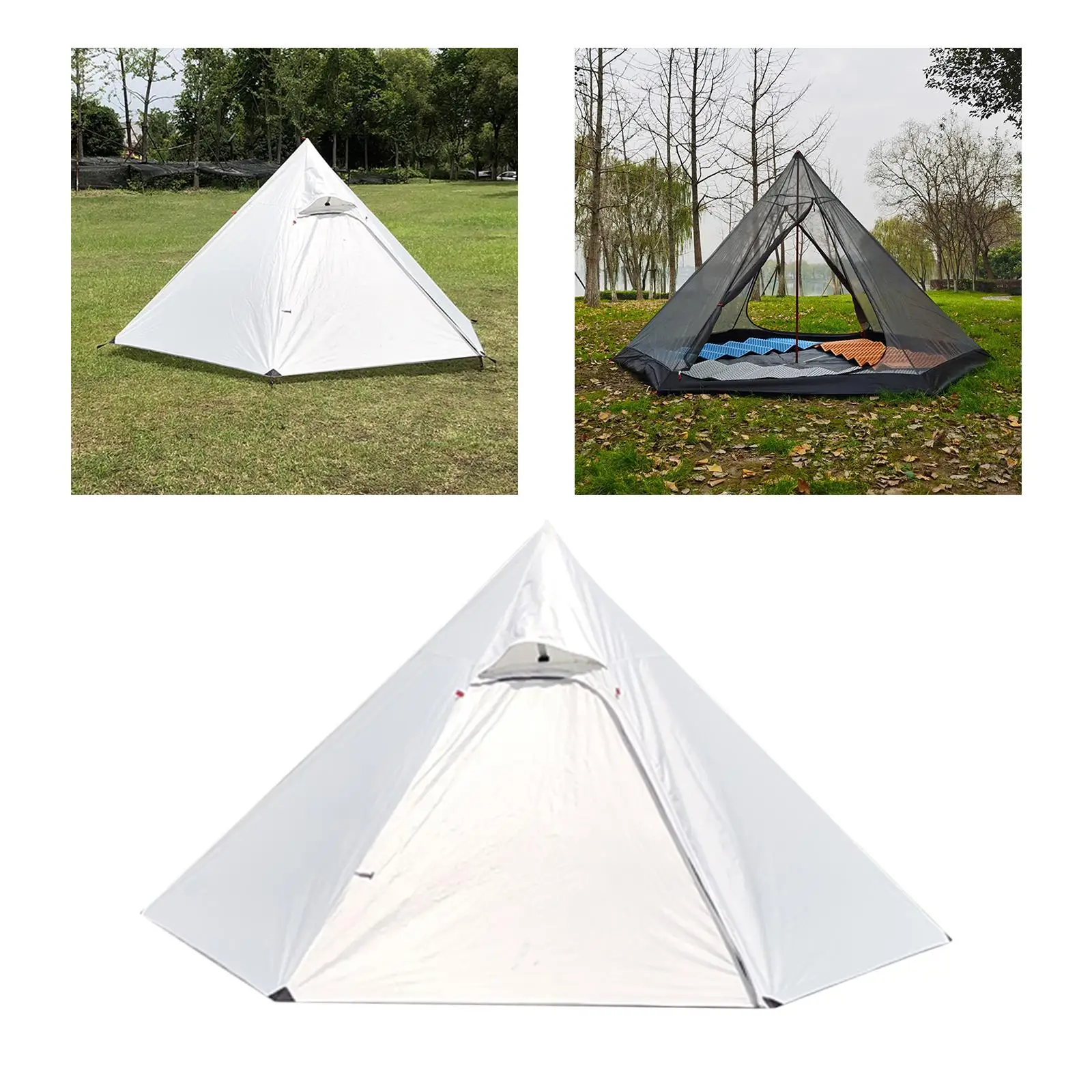Pyramid Tent Waterproof Camping Teepee Ripstop 2-3 Person for Backpacking Hiking