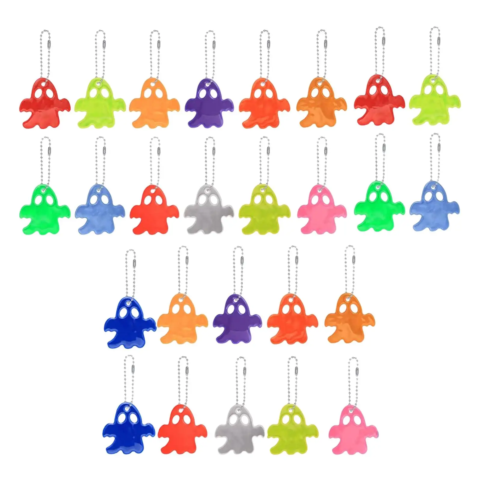 26x Safety Reflector Pendants Reflective Gear Shape Keychain Hanging Decoration 13 Colors for Running School Pouch Cycling