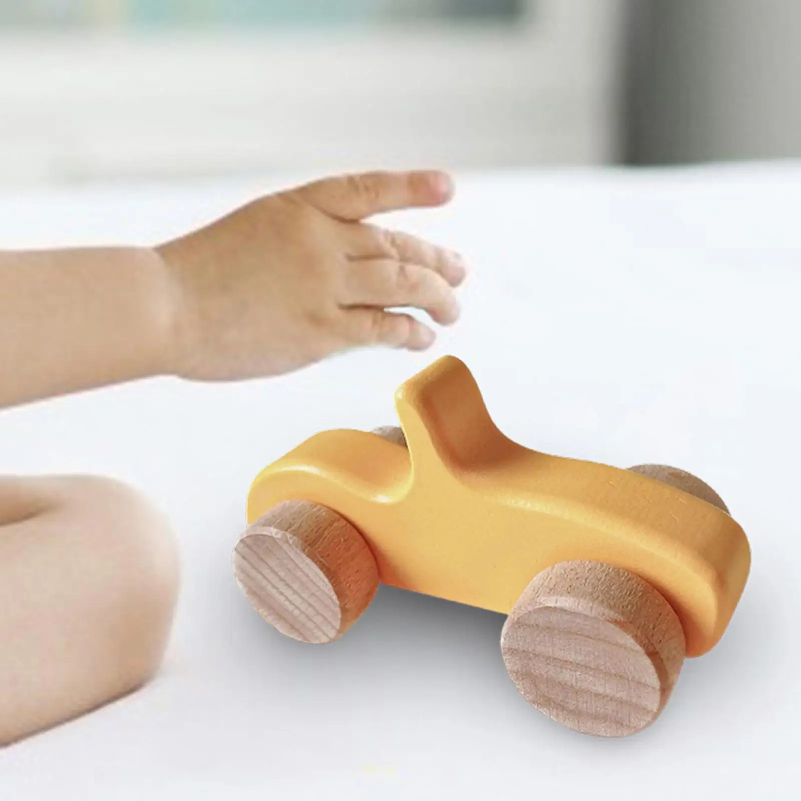 Smooth Wooden Vehicles Baby Grasping Toys Push Car Toys Wood Push Truck Vehicle for 1 2 Year Old Infant Toddlers