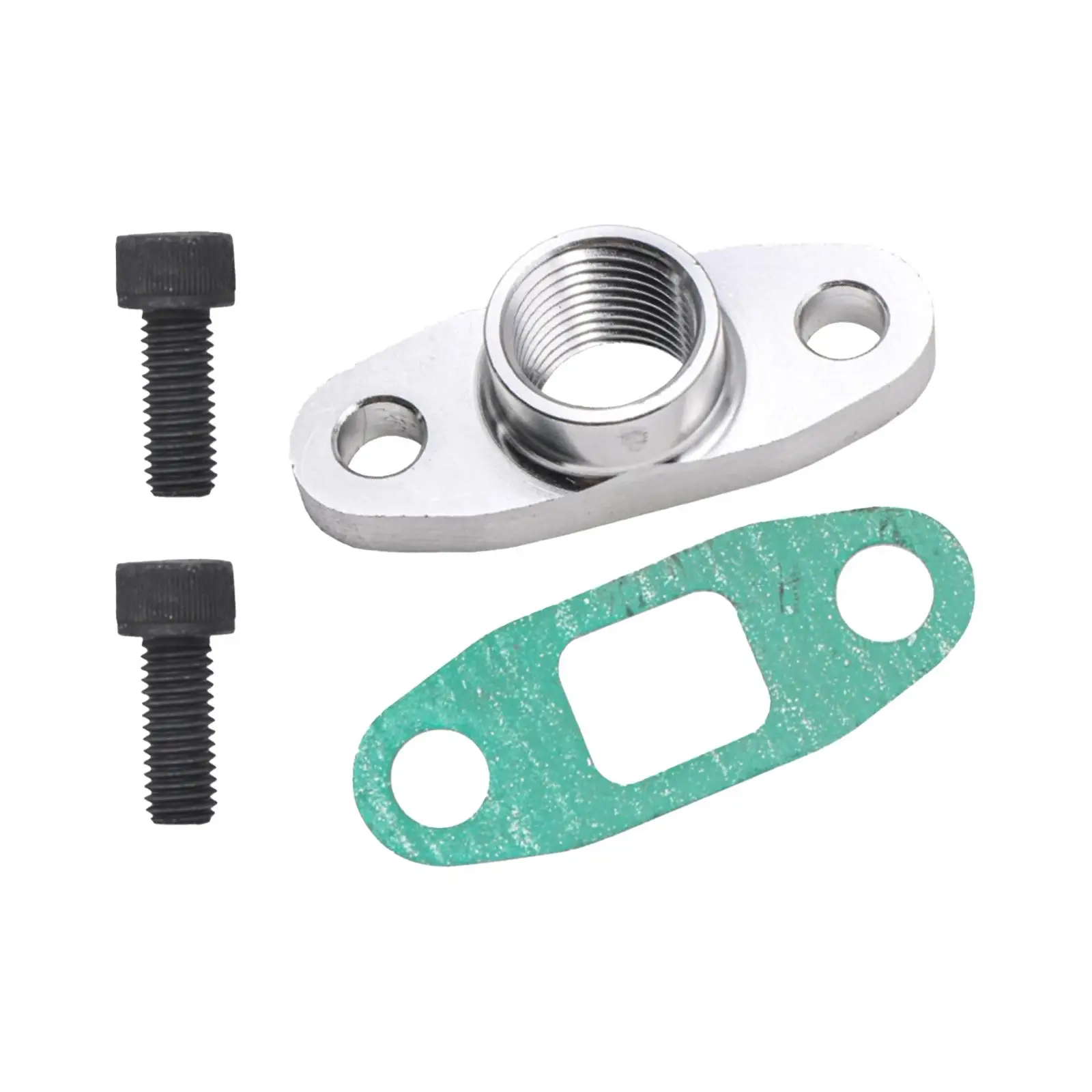 Oil Drain Outlet Flange Gasket Adapter Set with Bolts Durable Accessory AN10 Fitting Aluminum Alloy for T3 T66 GT30