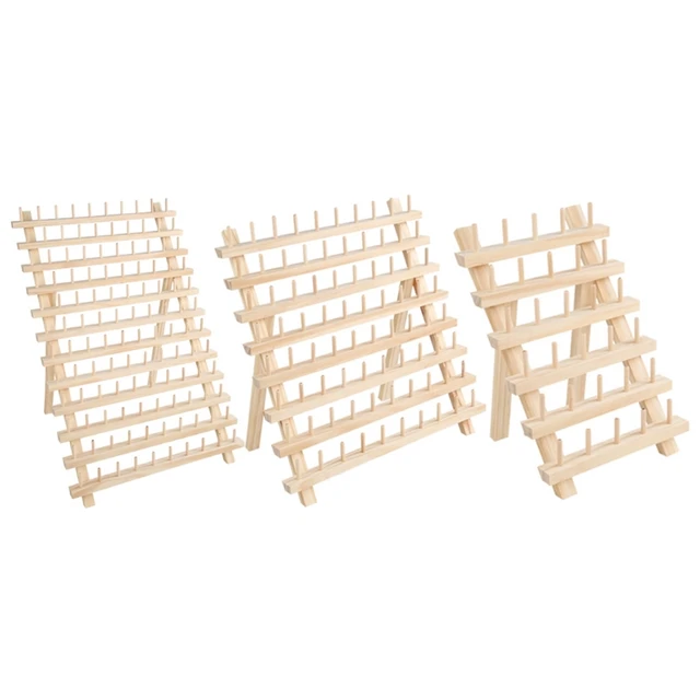 Sewing Thread Rack Portable Solid Sturdy Durable Wooden Thread