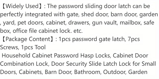 3 Digit Household Security Cabinet Password Locks Keyless Drawer