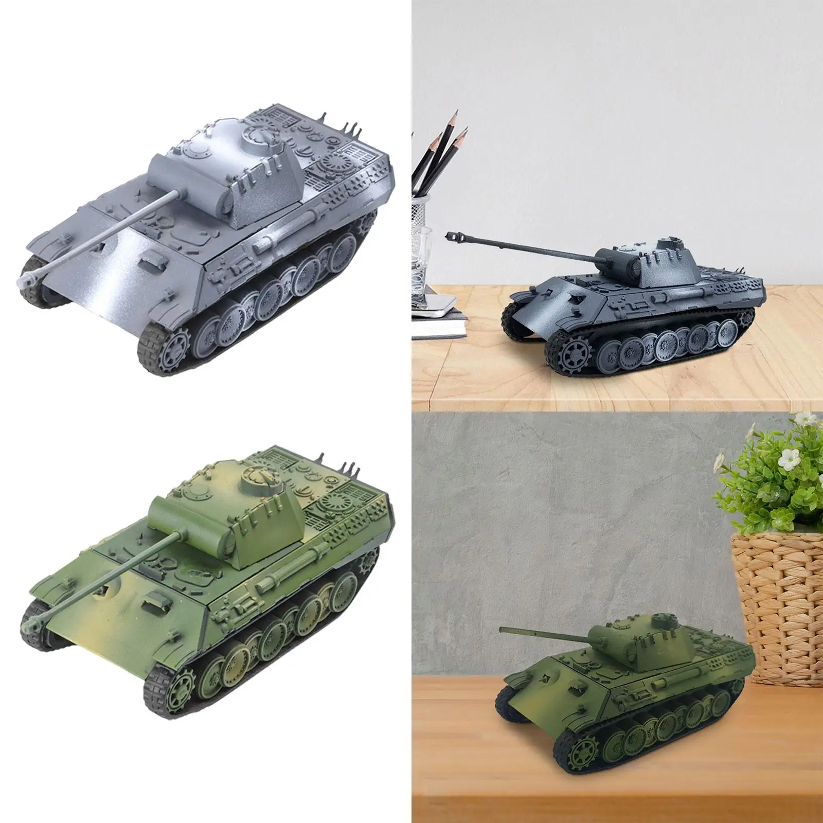 1:72 Scale Tank Model Kits DIY Assemble Table Scene Battle Tank Toy Collectible for Girls Boys Children Birthday Gift