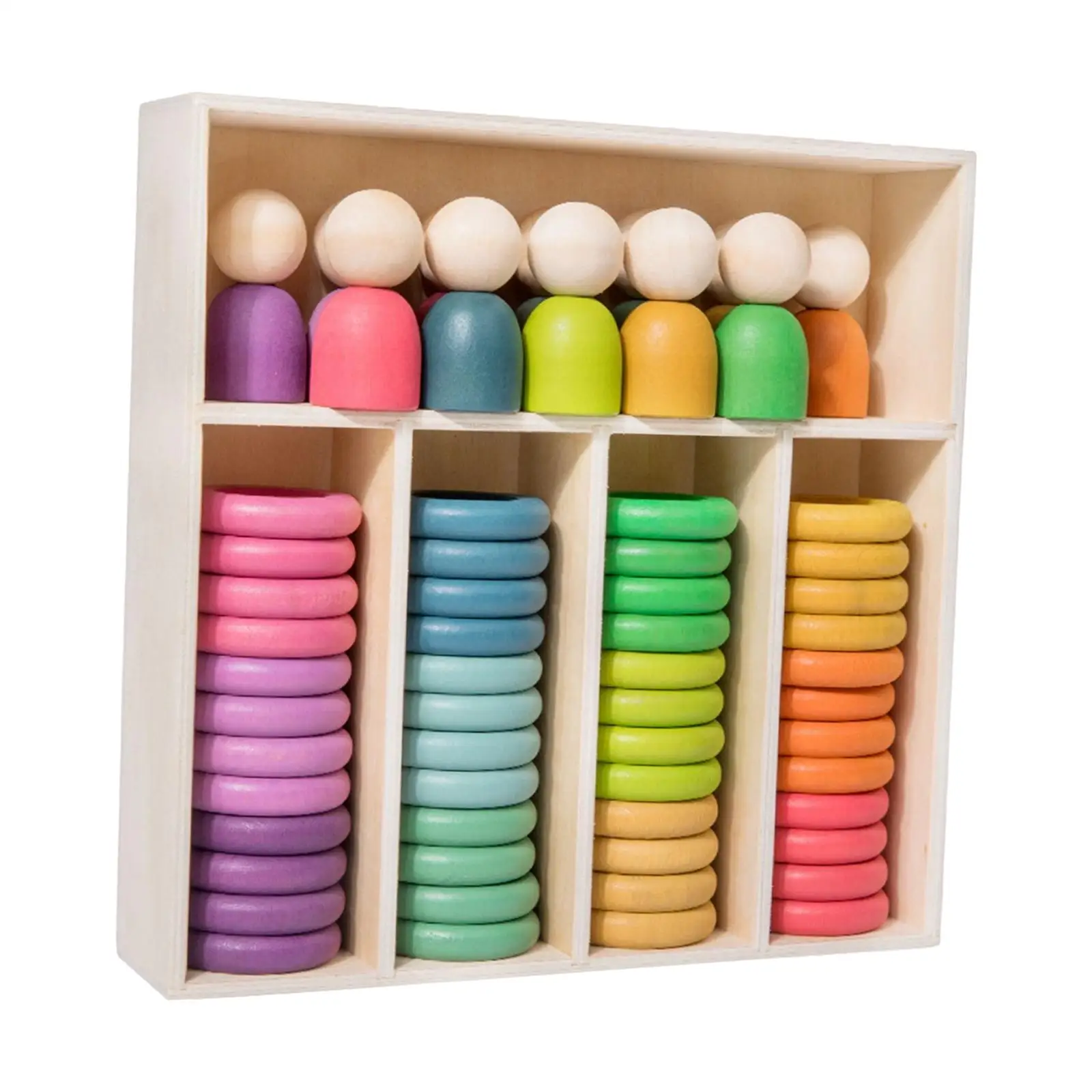 Wooden Rainbow Stacking Sorting Toys Montessori Toys Stacking and Building Toy for Kids Preschool Toy Learning Activity