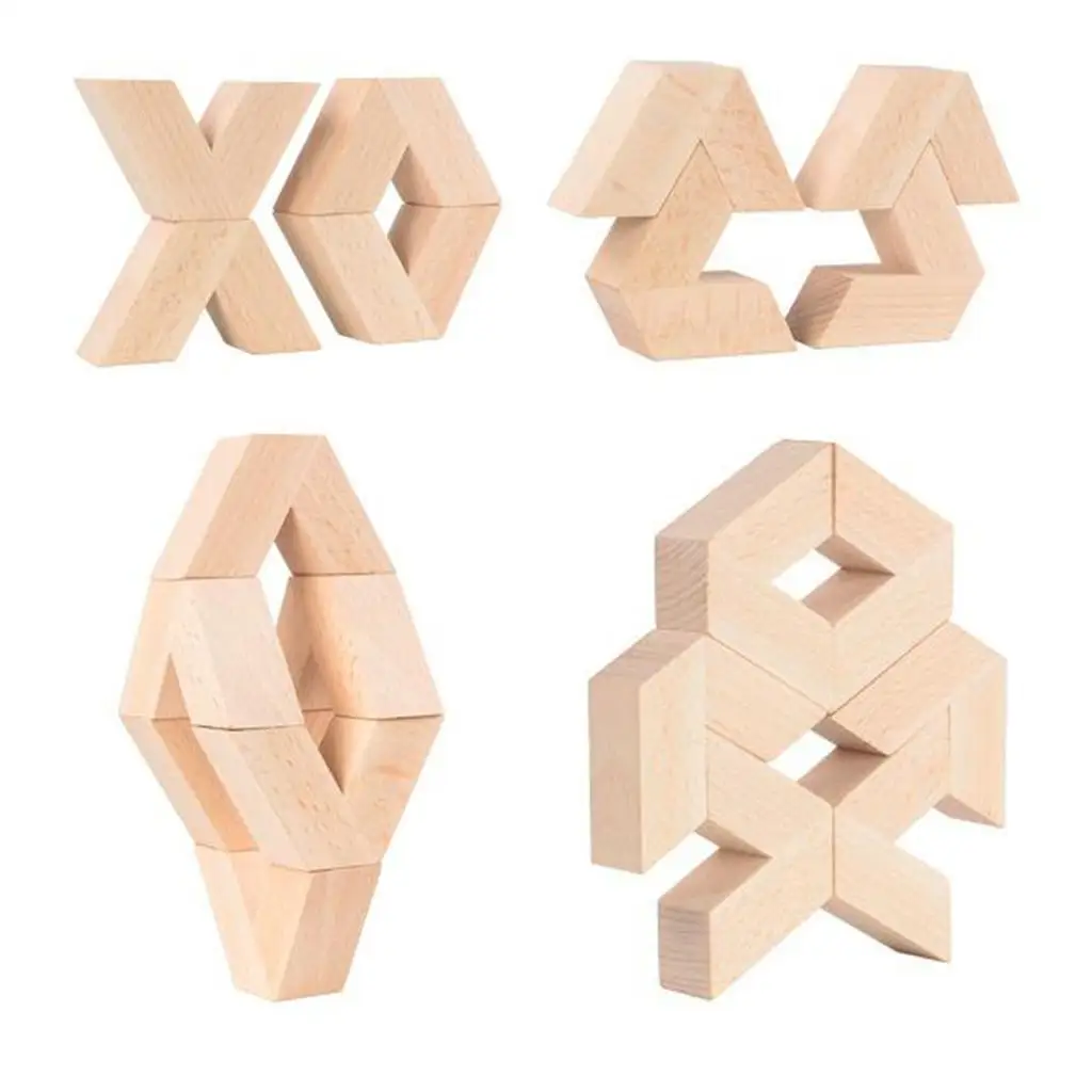 16pcs  Natural Large Wooden  Baby  Wooden Montessori Educational Stacking  Child