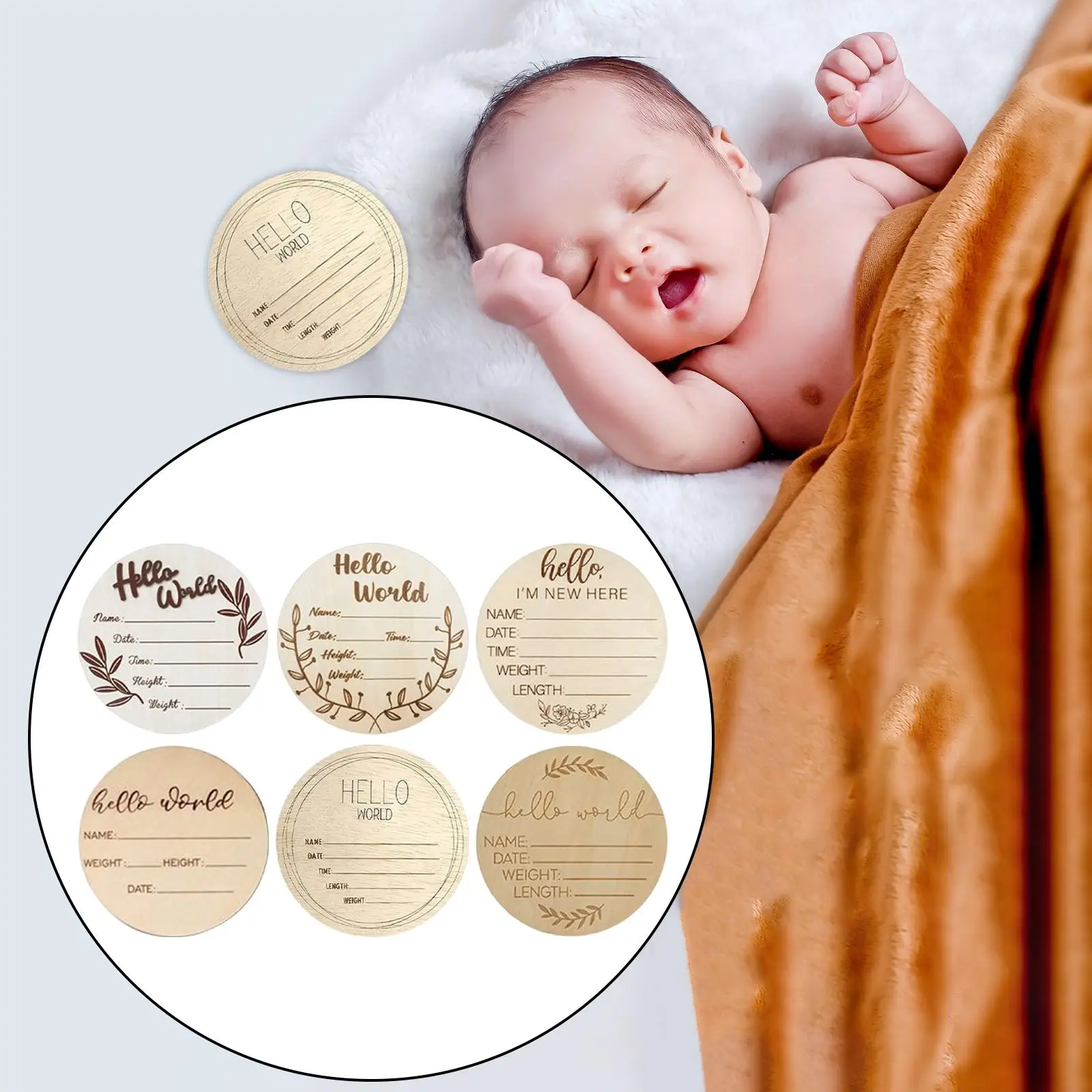 18 Pieces Baby Milestone Discs Double Sided for Baby Registry Shower Gifts