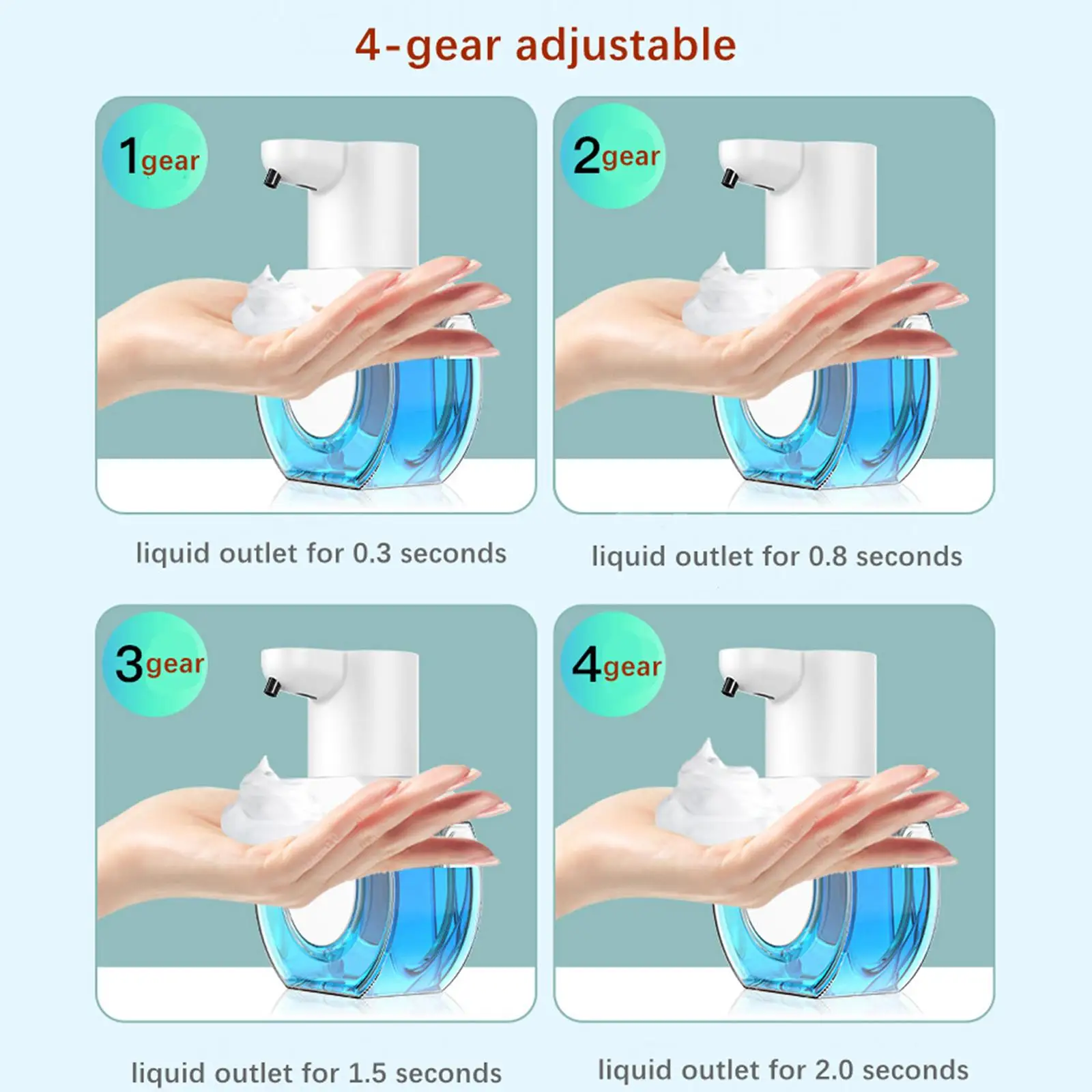 Foam Soap Dispenser Rechargeable Adjustable Hand Wash Machine for Restaurant