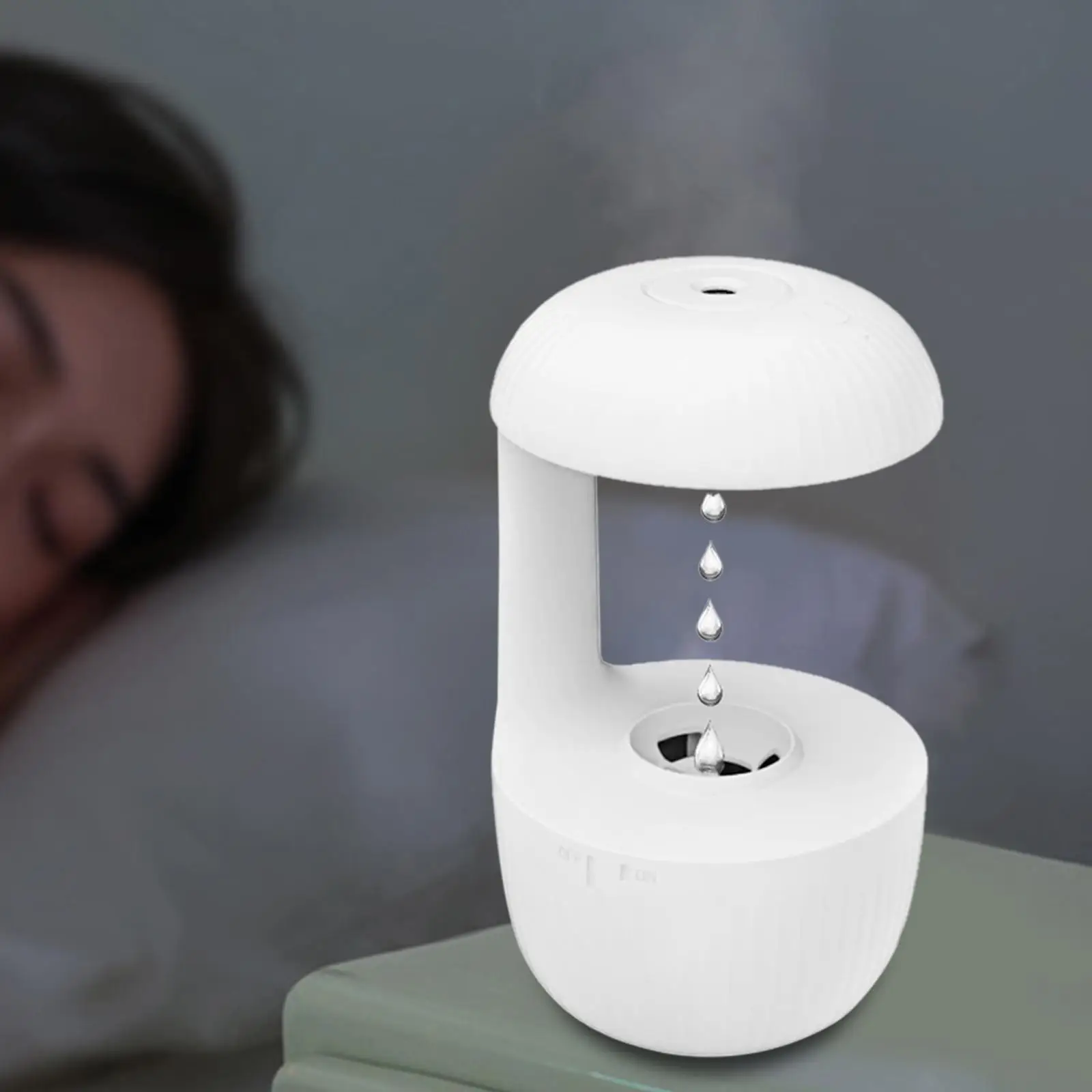 Portable Air Humidifier 600ml Levitating Water Drops Fine Mist Spray USB Quiet Diffuser Personal Humidifier for Office Home