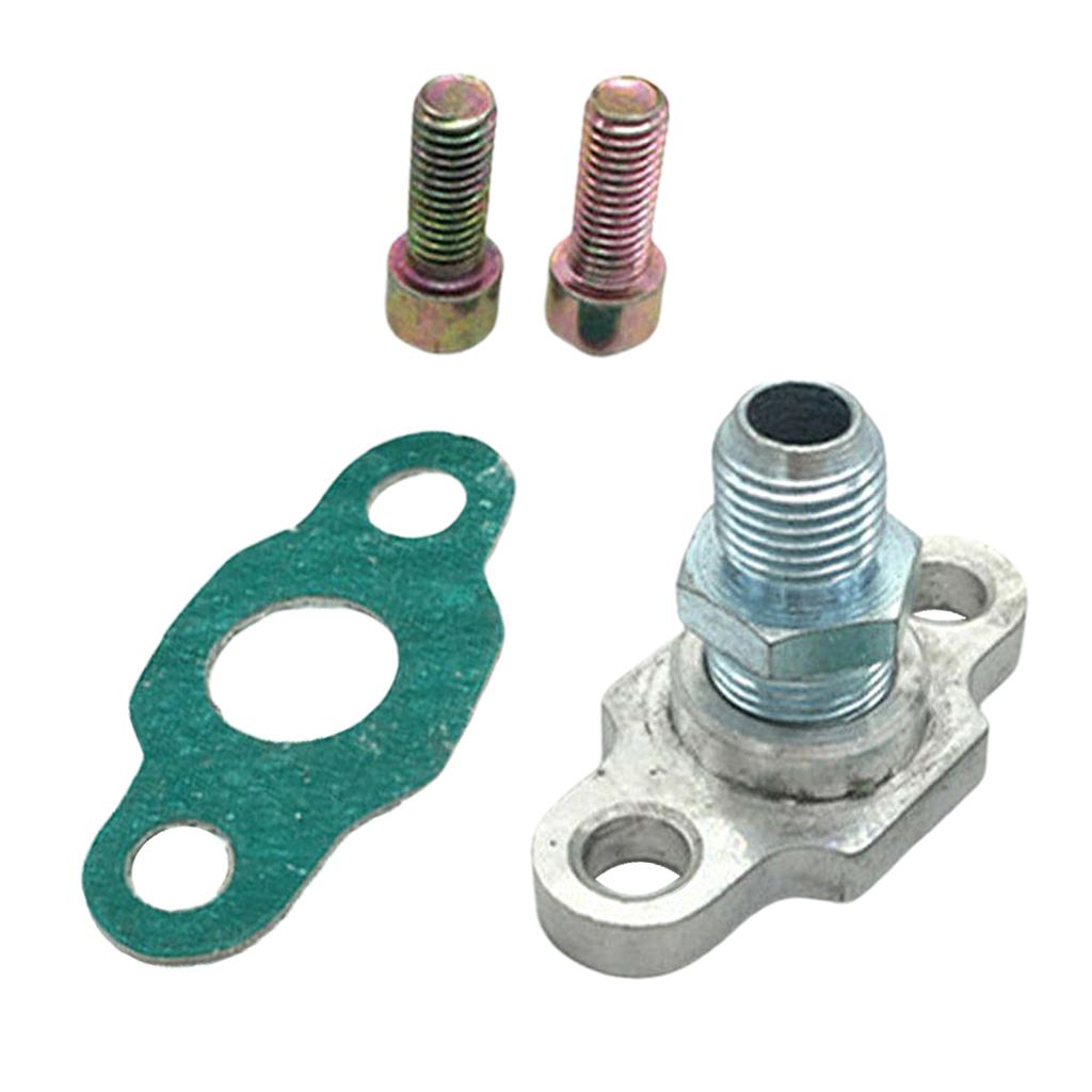 AN8 Aluminum Oil Drain Adapter Flange with Gasket M8 X Bolts Kit