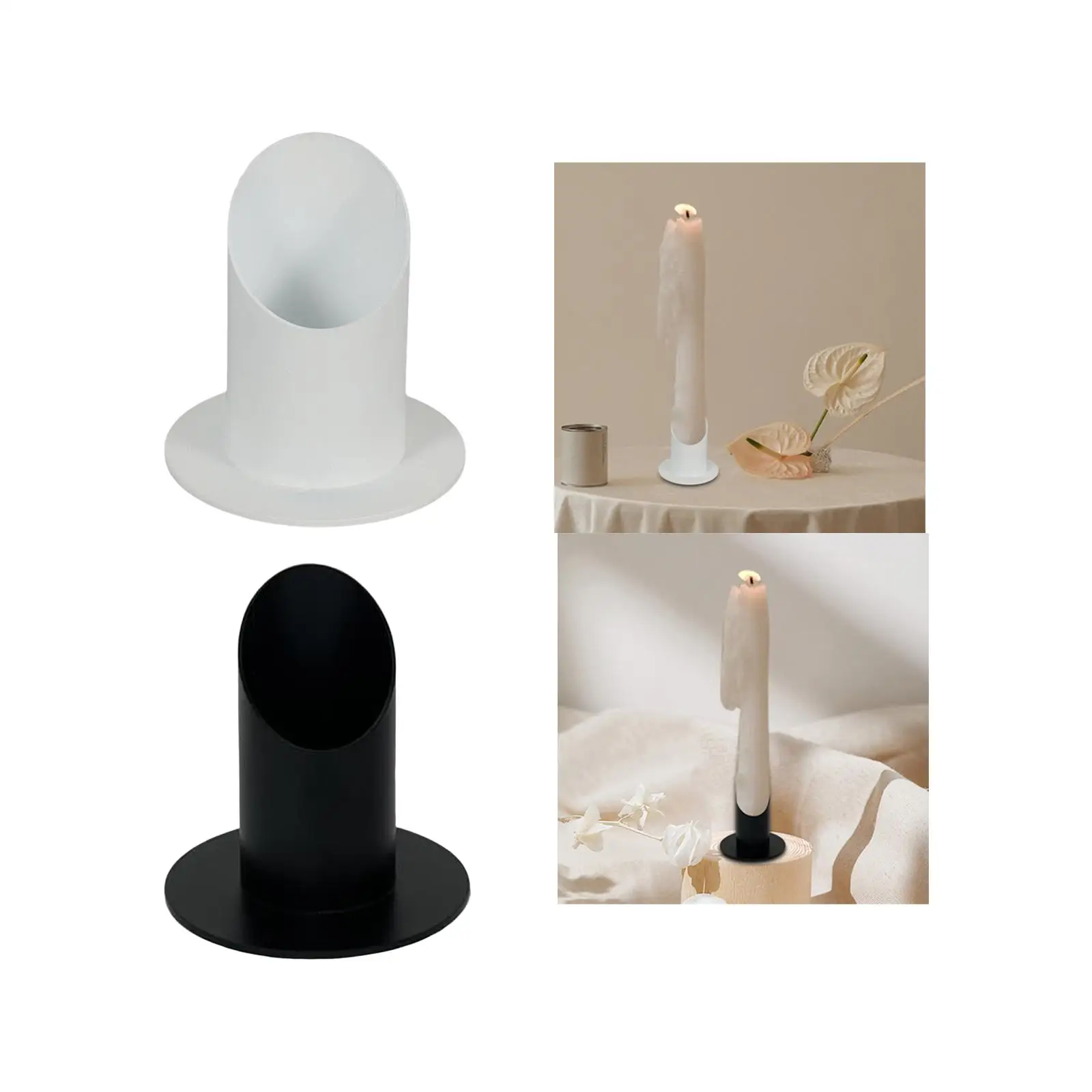 Candle Holder Candlestick Communion Candles 4cm, Table Candles Elegant Pillar