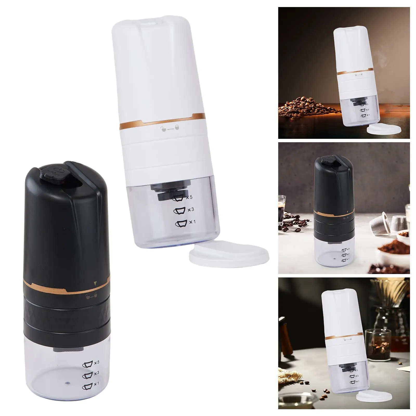 Portable Electric Coffee Grinder Adjustable Burr Mill Coffee Bean Grinder for Spices and Seeds Office Kitchen Household