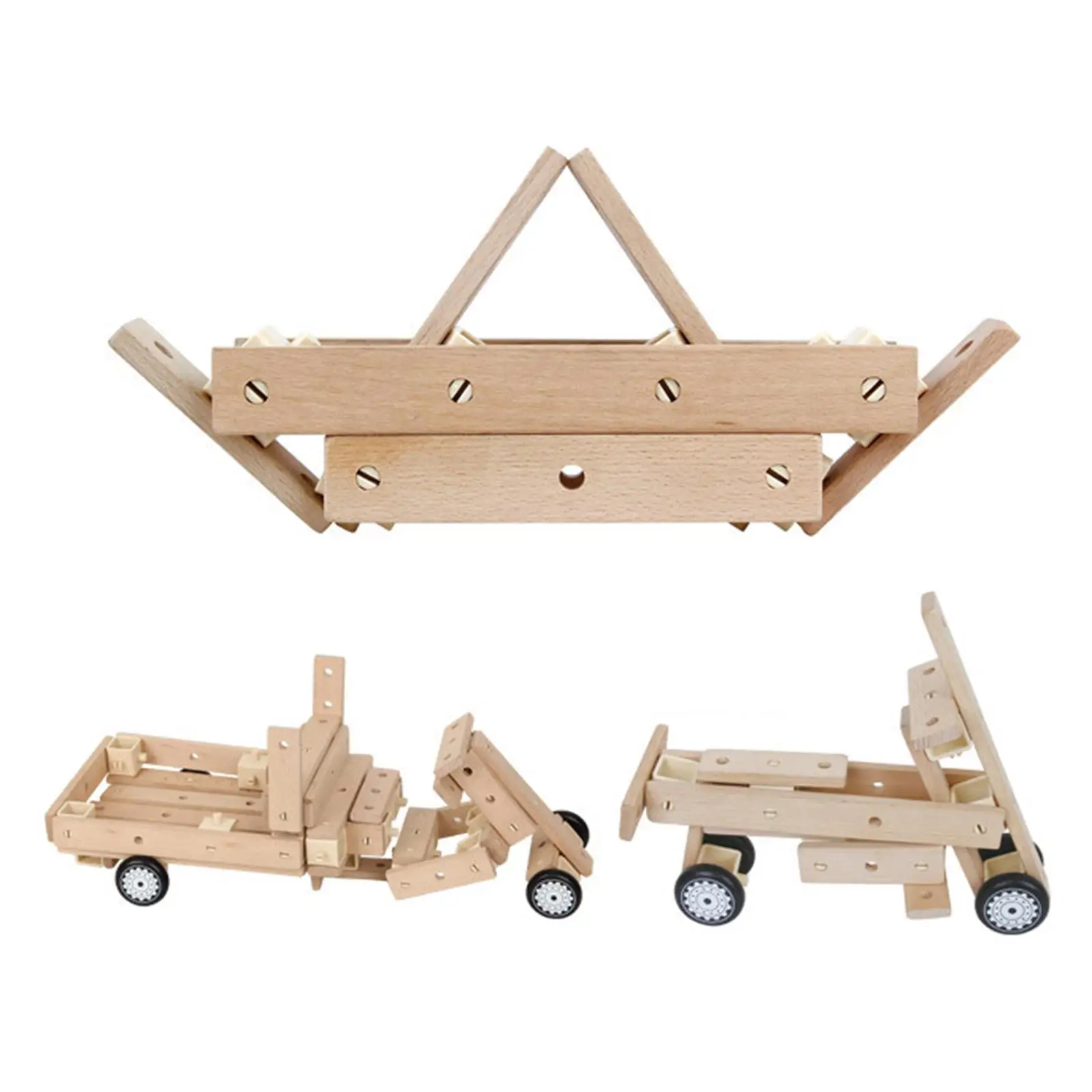 Wooden Building Blocks Set Wood Planks Set Kindergarten Wooden Building Kit