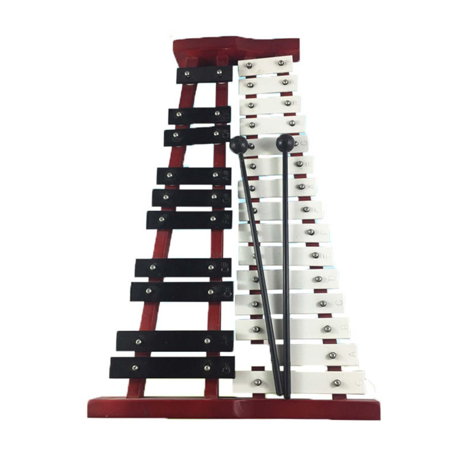 25 Key Glockenspiel Xylophone with Clearly Marked Notes Percussion Instrument Size 40x25x8cm
