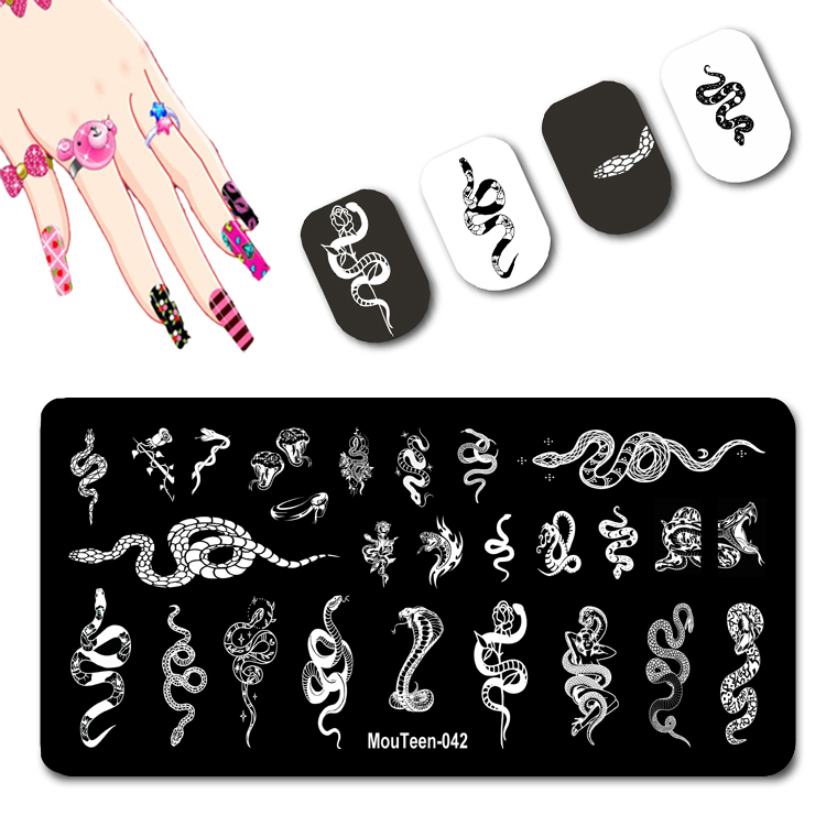 Best of New Arrival Various Snake Series Stamping Plate For Nails Big Small Snake Designed Figure Nail Stamper Printing Plate #042 Reviews & Tips