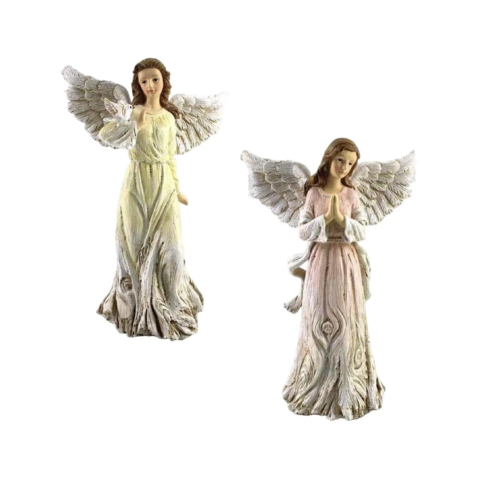 Miniature Angel Statue Resin Desktop Ornaments Art Crafts Handmade Modern Nordic Exquisite Details Art Ornaments for Pathway