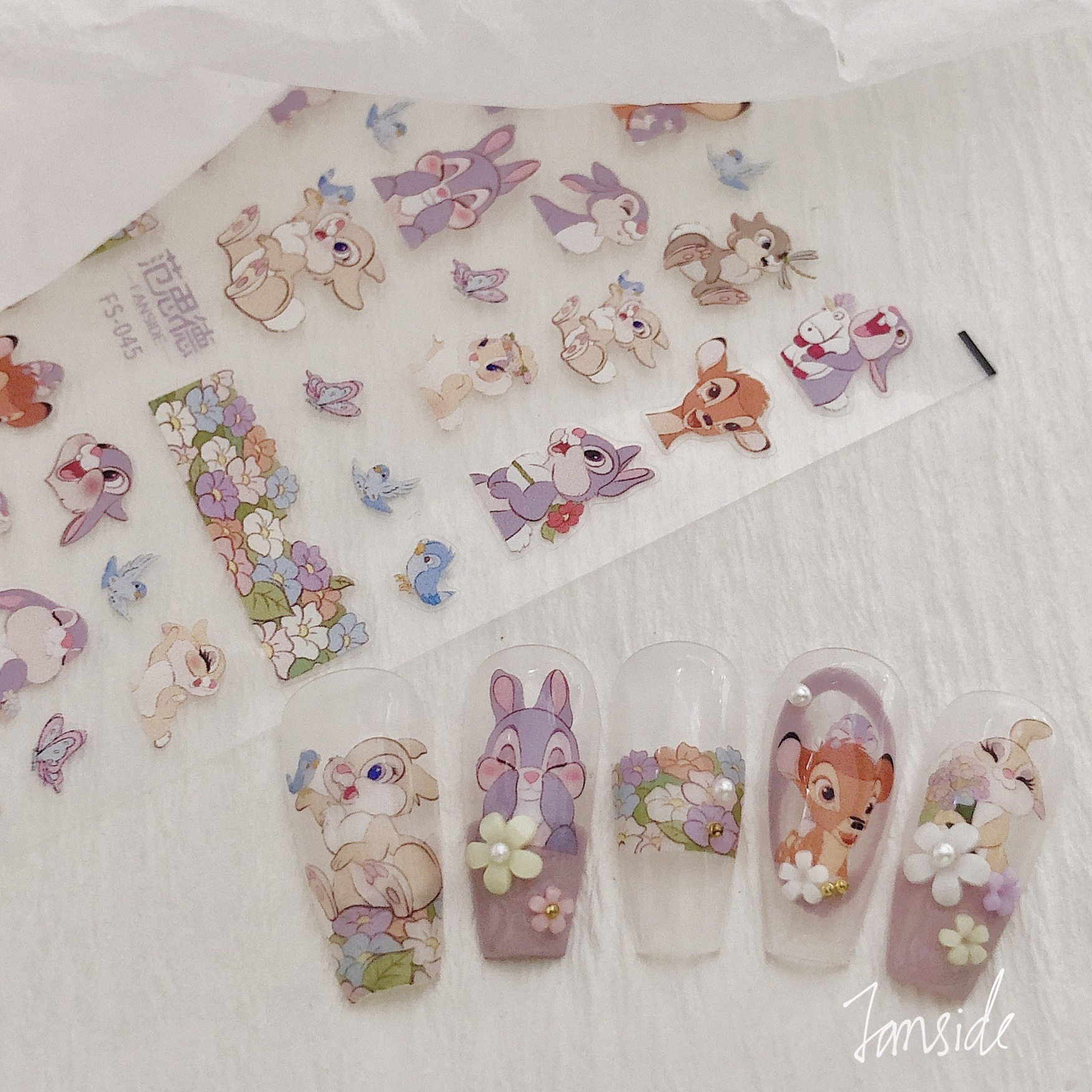 Best of 1 Sheet 5D Realistic Relief Lovely Animal World Rabbit Deer Cute Bird Flowers Adhesive Nail Art Stickers Decals Manicure Charms Reviews & Tips