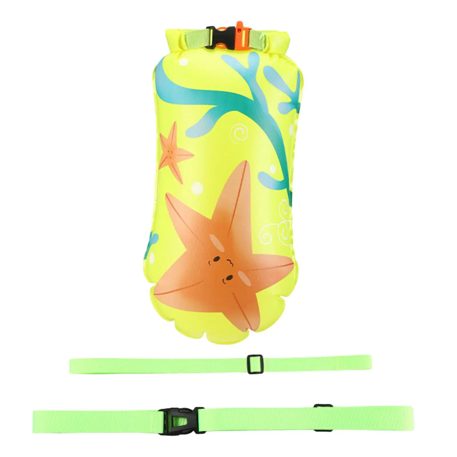 Safety Swim Buoy Waterproof Air Bag Swimming Tow Bag with Waist Belt Storage Bag for Swimming Kayaking Fishing Camping